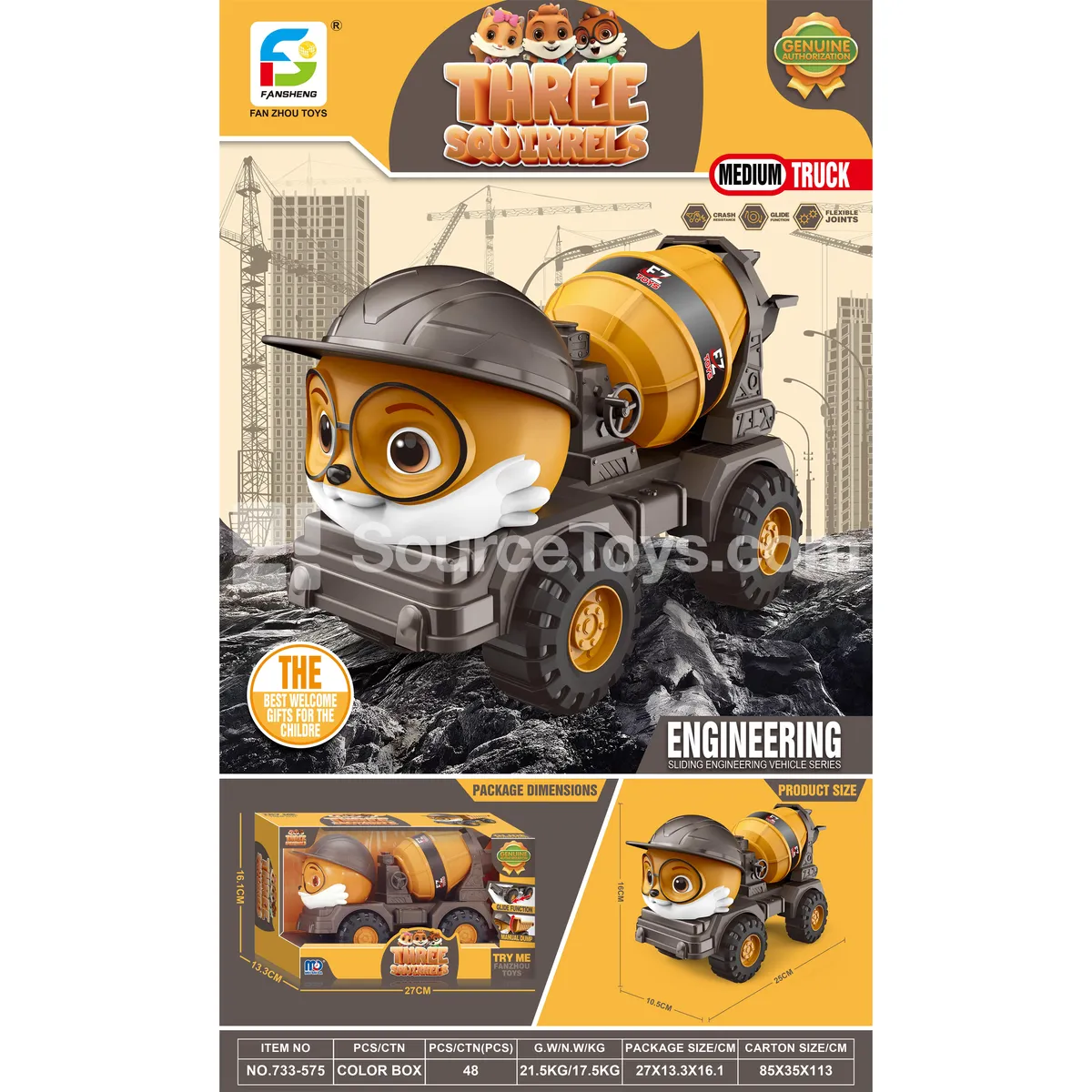 Medium Squirrel Boxed Ride-On Toy
