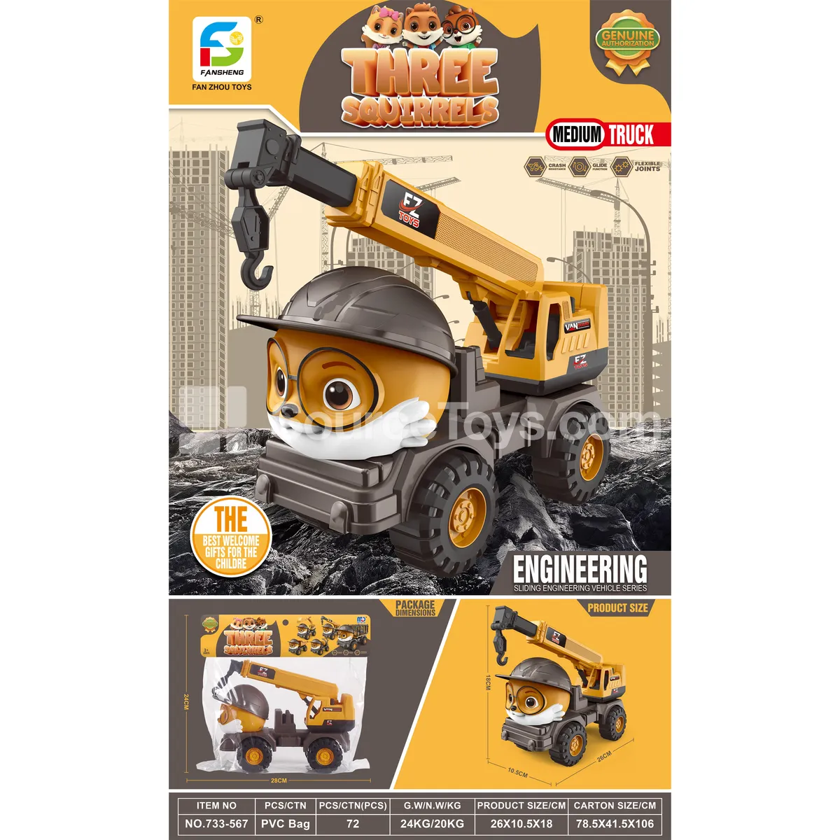Squirrel Engineering Vehicle Ride-On