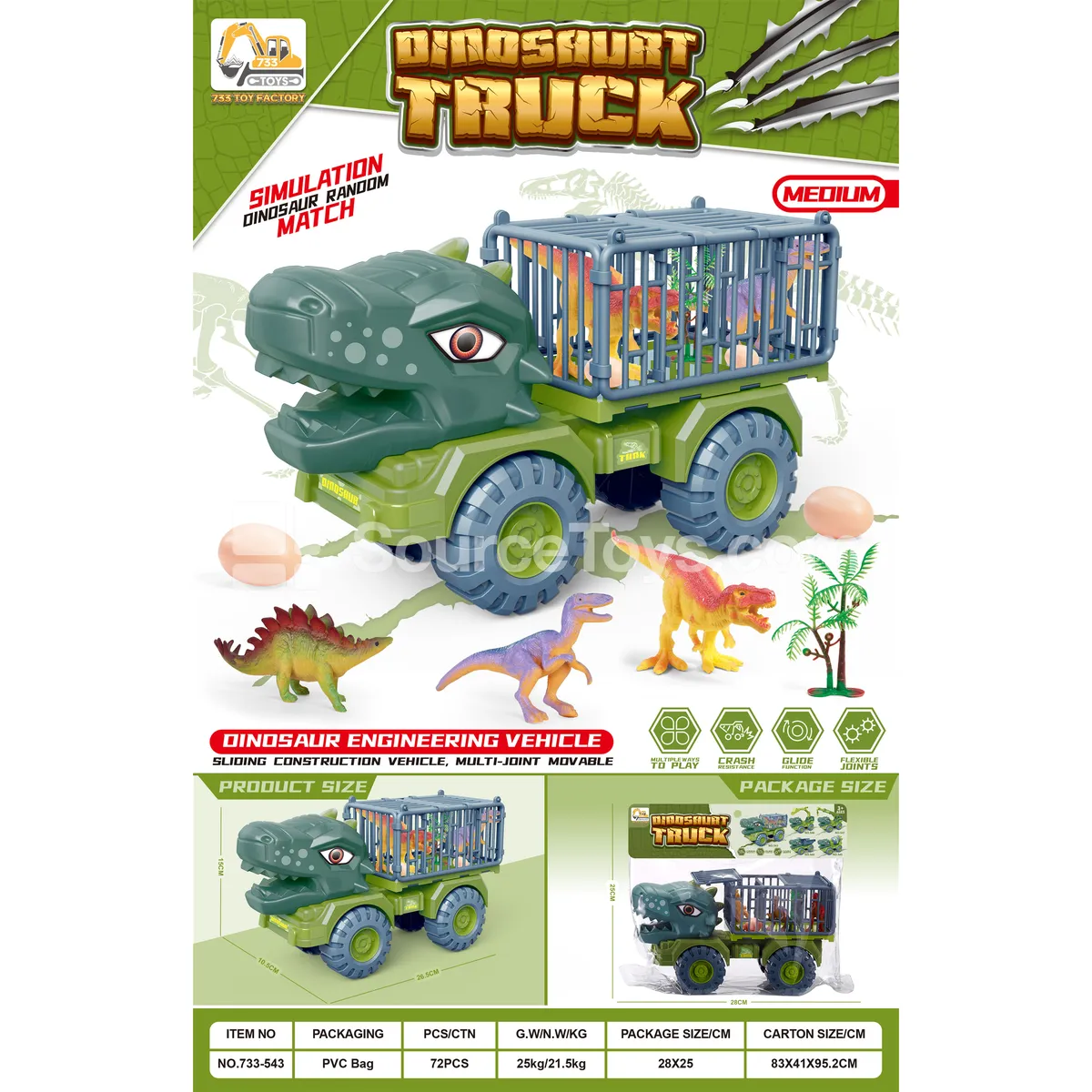 Medium Dinosaur Transport Truck Medium Dinosaur Transport Truck