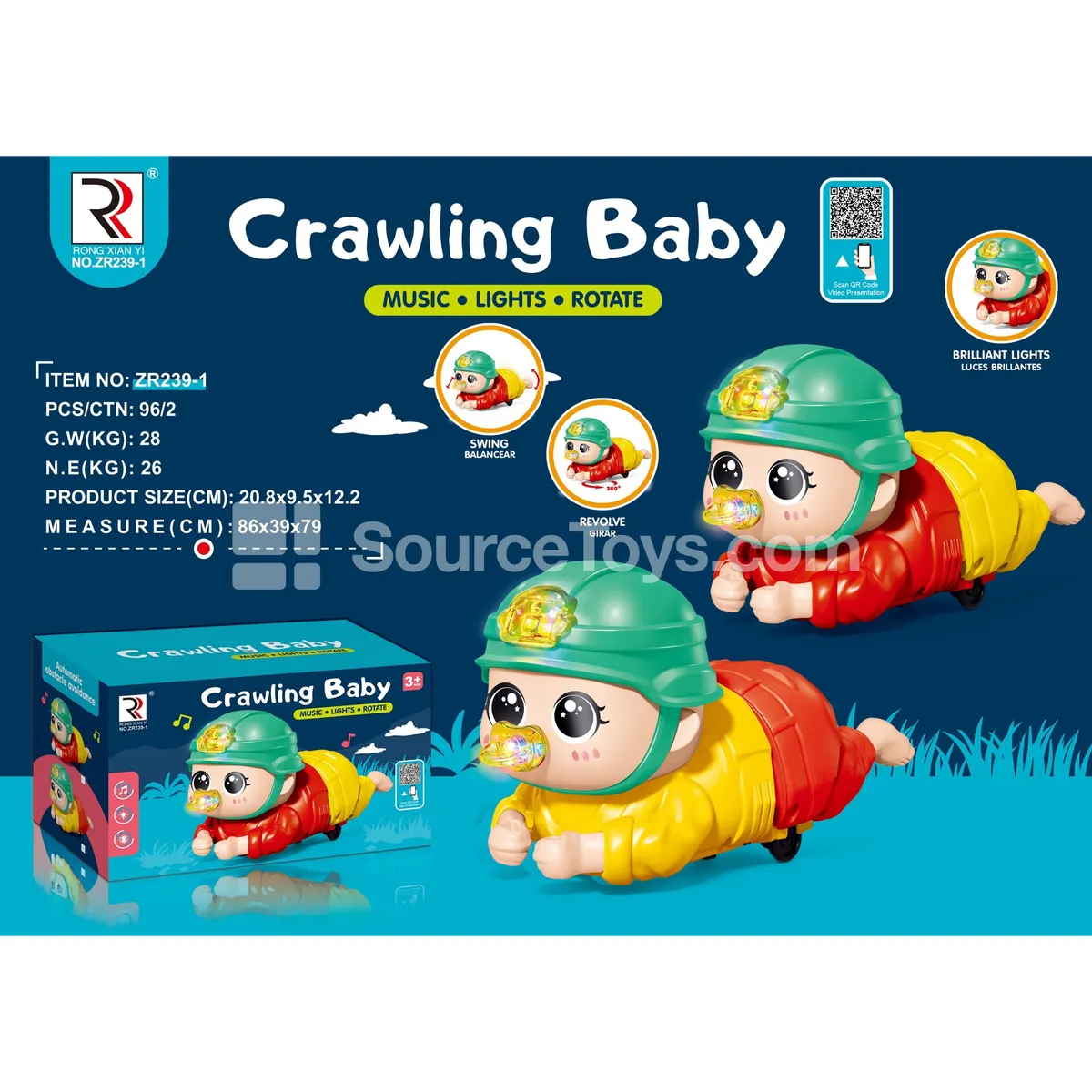 Electric Universal Light Crawling Toy Electric Universal Light Crawling Toy