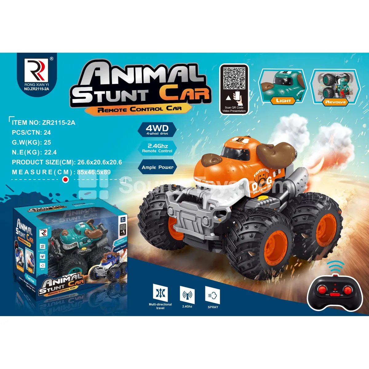 Monster Bison Remote Control Car with Dual Spray (Battery Included) Monster Bison Remote Control Car with Dual Spray (Battery Included)