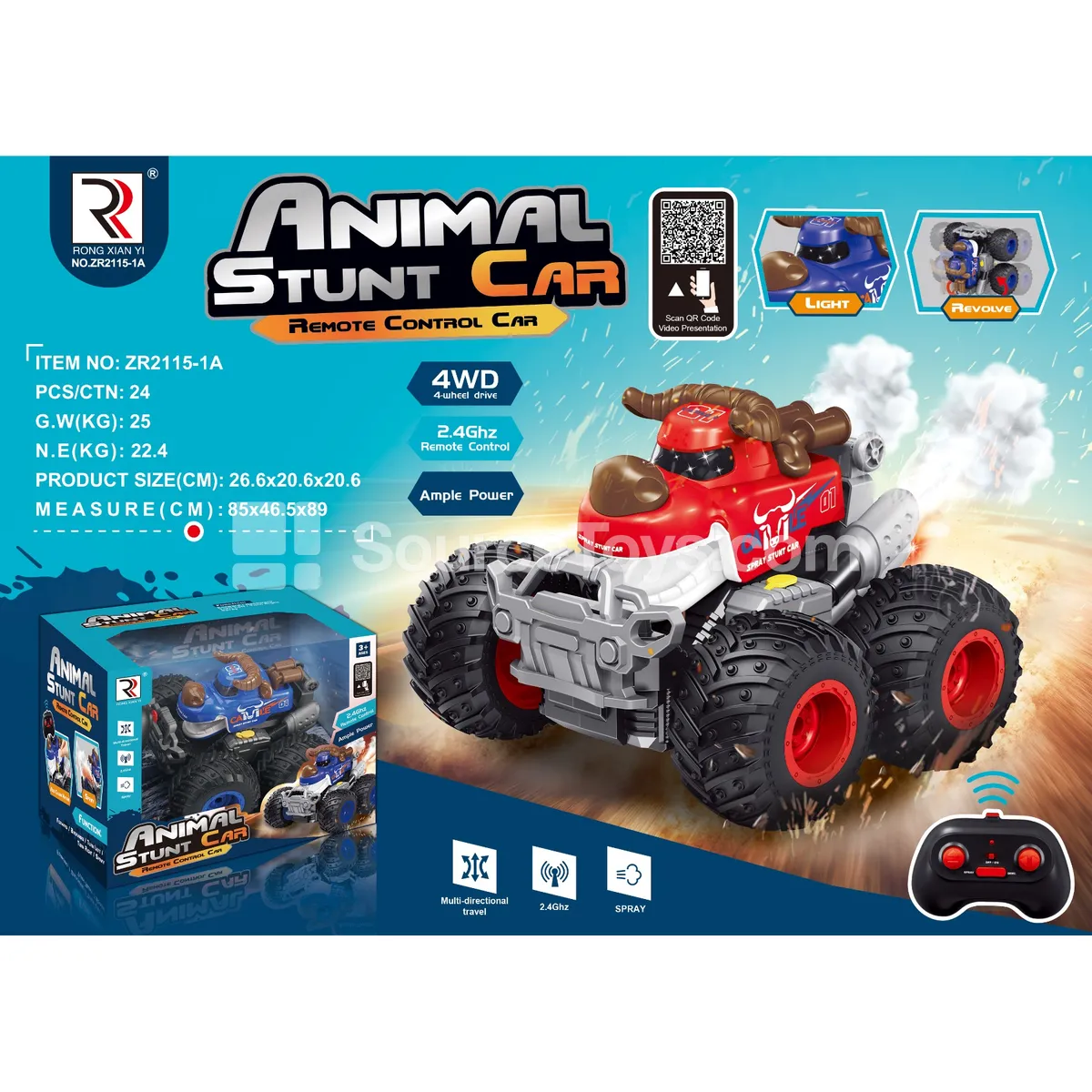 Remote Control Bigfoot Monster Bison Truck with Dual Spray (Battery Included) Remote Control Bigfoot Monster Bison Truck with Dual Spray (Battery Included)