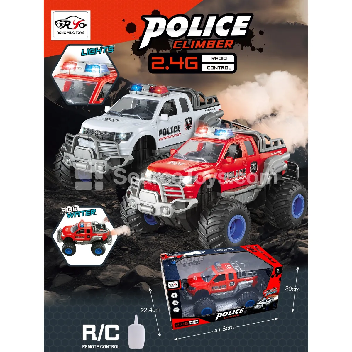 2.4G Remote Control Off-Road Pickup with Spray and Lights 7-Channel