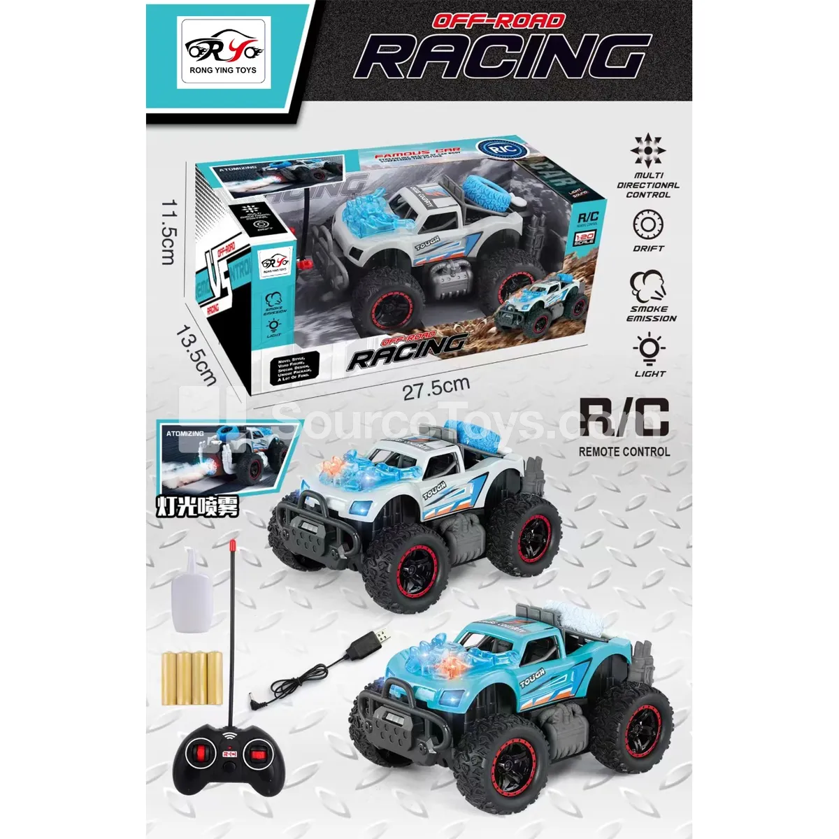 5-Channel RC Spray Off-Road Vehicle with Lights, 49MHz, Battery Included