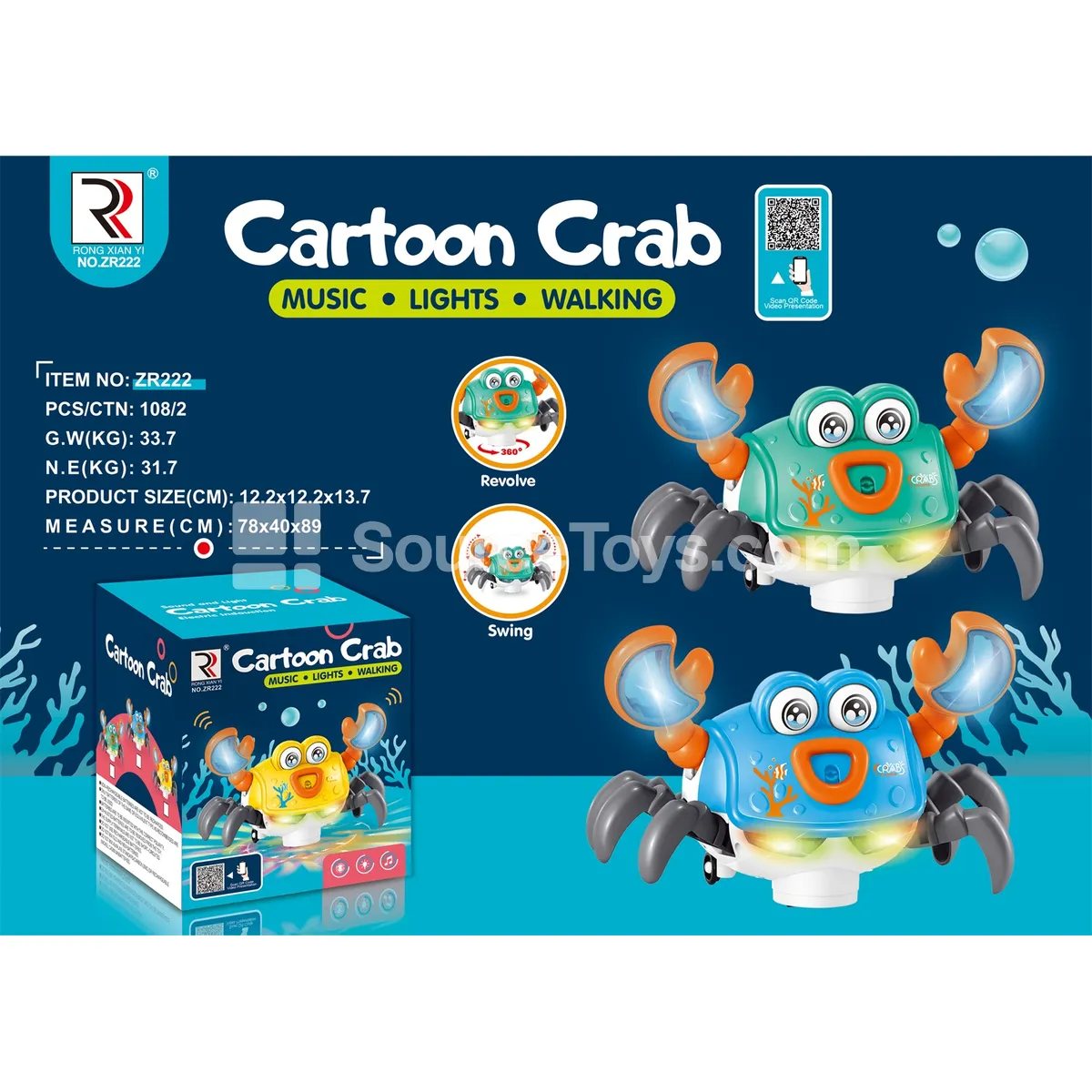 Electric Crab Toy with Lights and Music Electric Crab Toy with Lights and Music