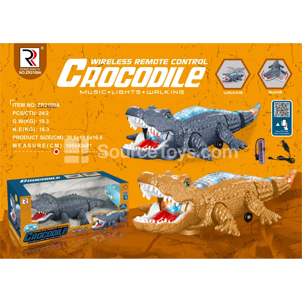 2.4G Remote Control Crocodile (Batteries Included) 2.4G Remote Control Crocodile (Batteries Included)
