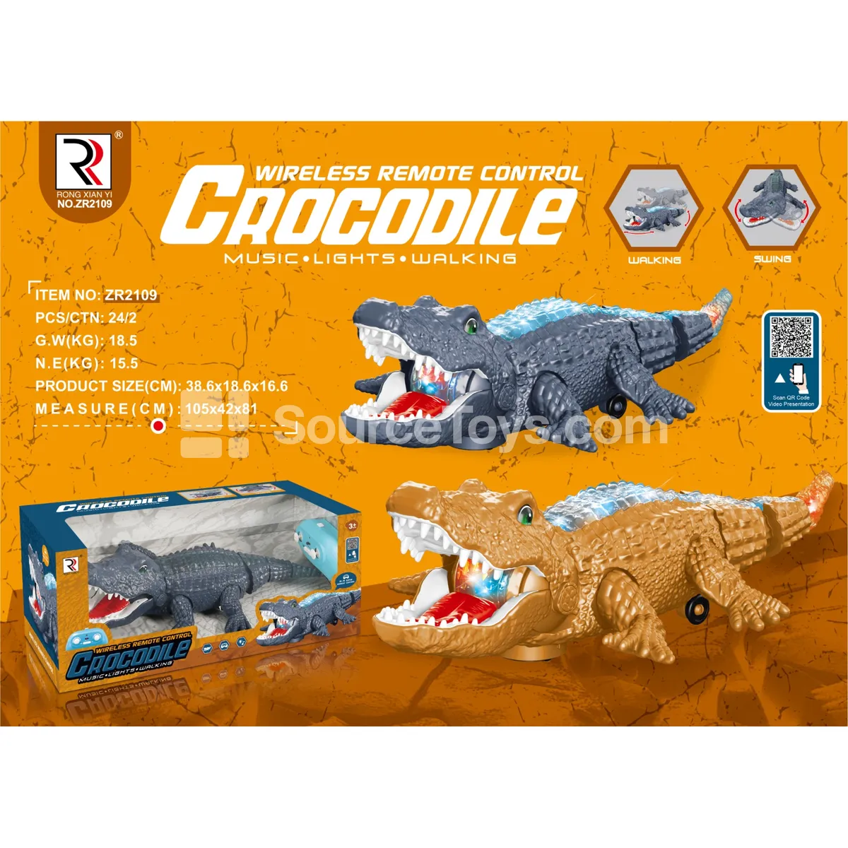 2.4G Remote Control Crocodile (Batteries Not Included) 2.4G Remote Control Crocodile (Batteries Not Included)