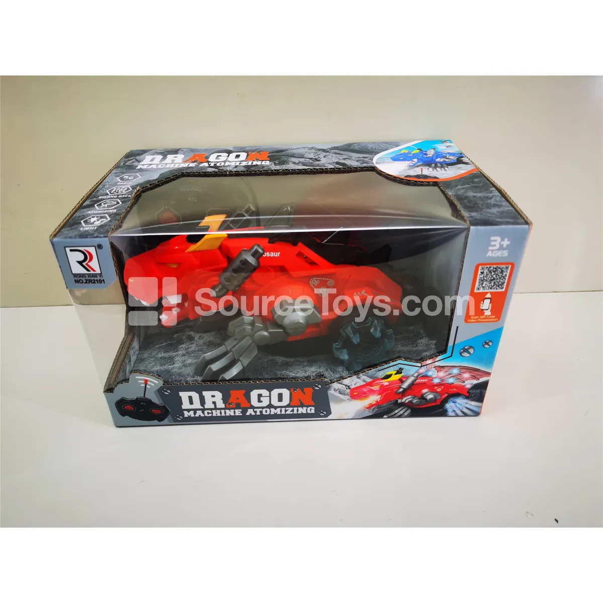 2-Channel Remote Control Spray Dinosaur with Batteries 2-Channel Remote Control Spray Dinosaur with Batteries