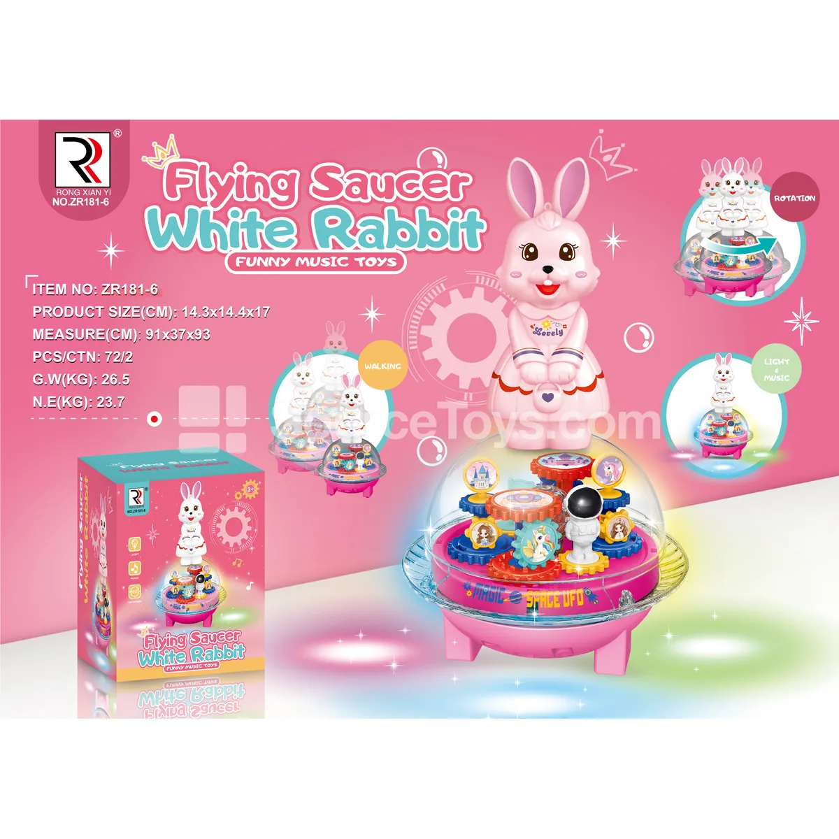 Electric Omni-directional Gear UFO Rabbit Toy Electric Omni-directional Gear UFO Rabbit Toy