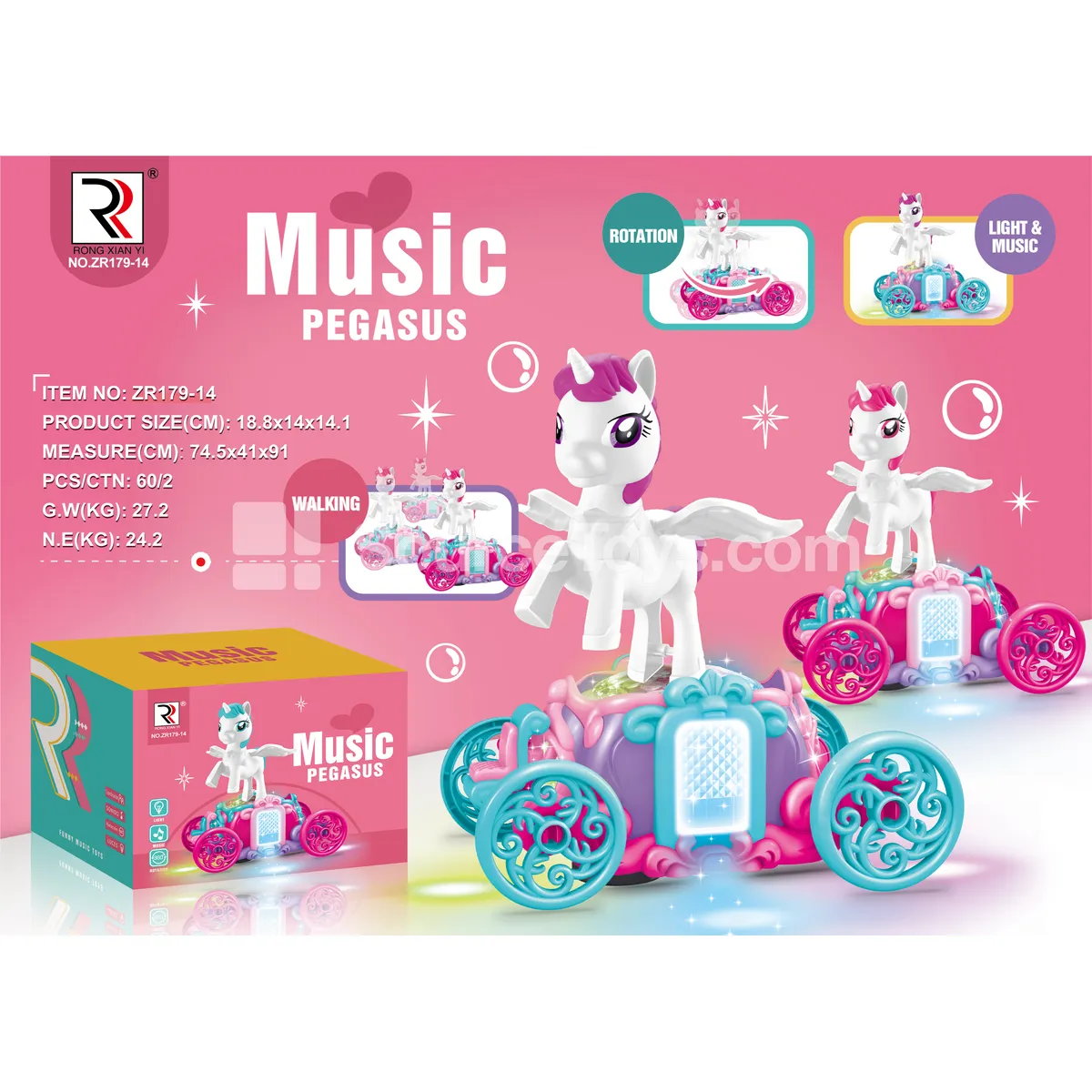 Electric Multidirectional Music Pumpkin Carriage Unicorn Toy Electric Multidirectional Music Pumpkin Carriage Unicorn Toy
