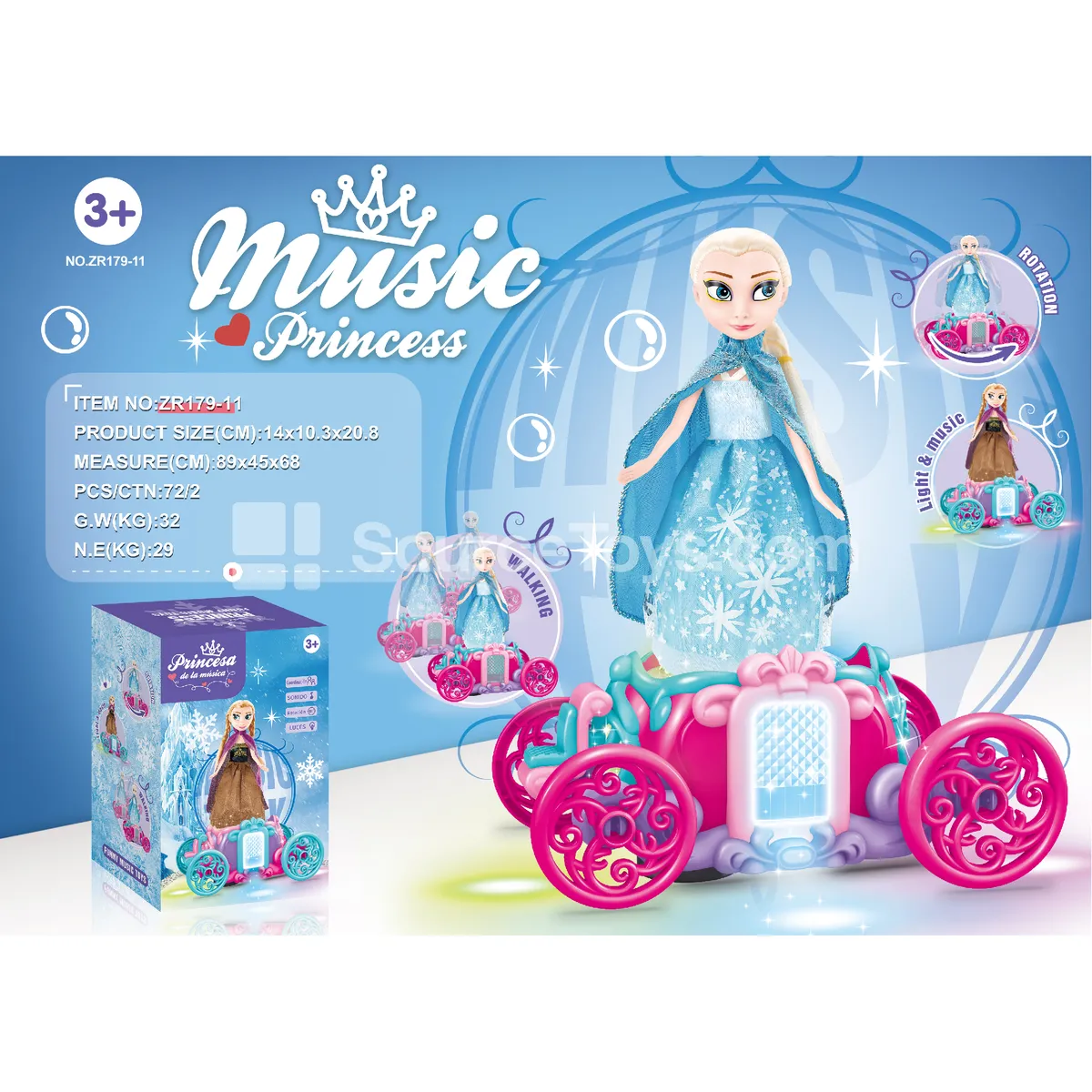 Electric Music Pumpkin Carriage Princess Doll Electric Music Pumpkin Carriage Princess Doll