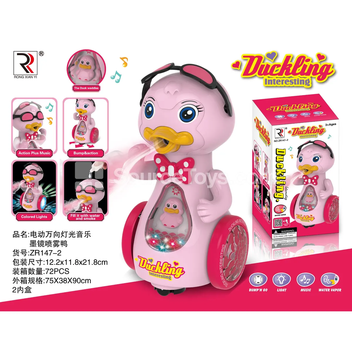Electric Light & Music Spray Duck Sunglasses