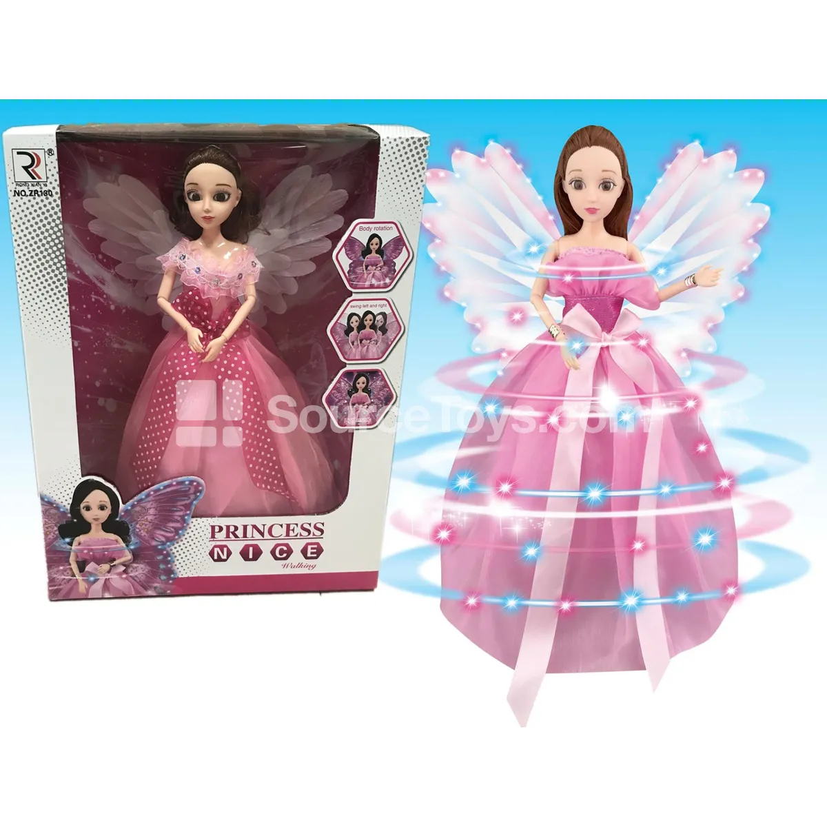 Electric Light & Music Fiber Optic Fashion Doll with White Wings Electric Light & Music Fiber Optic Fashion Doll with White Wings