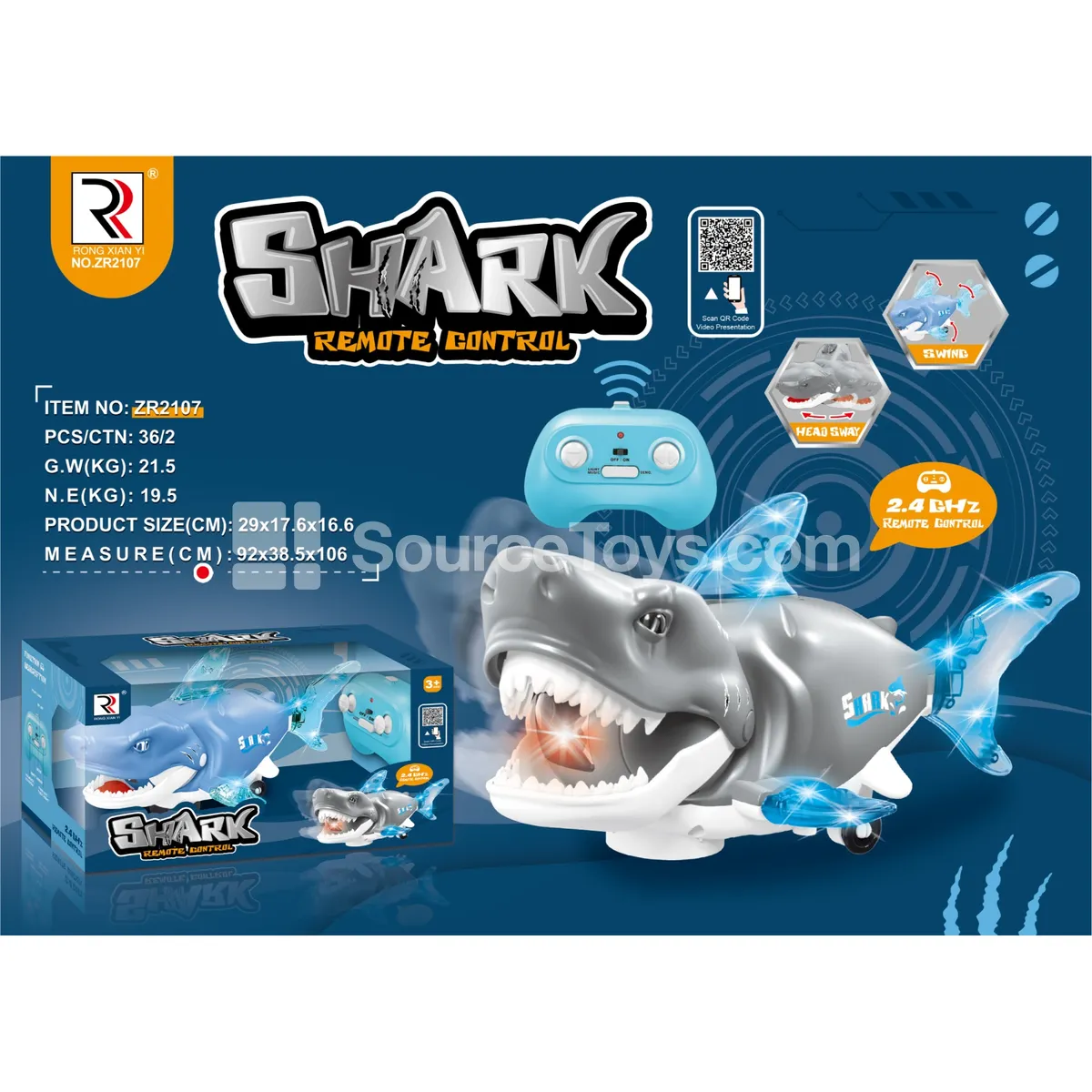 2.4G Remote Control Shark (Batteries Not Included) 2.4G Remote Control Shark (Batteries Not Included)