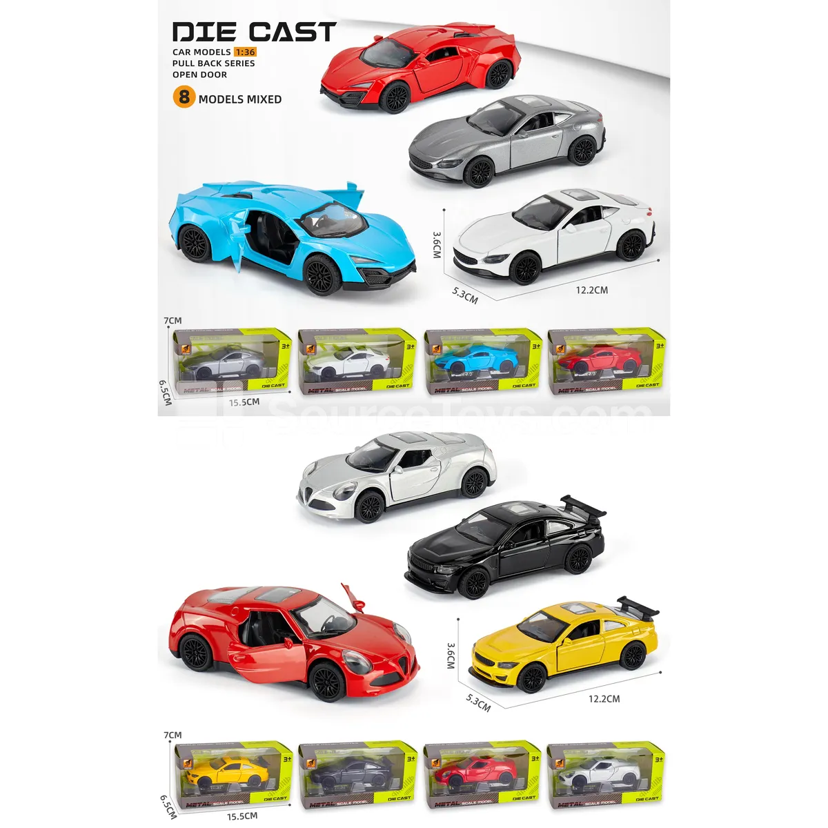 1:36 Alloy Car Model with Pull-back Function, Openable Doors, Sound and Light 1:36 Alloy Car Model with Pull-back Function, Openable Doors, Sound and Light