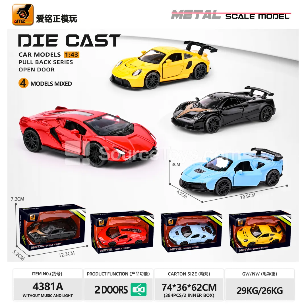 Alloy Die-Cast Pull-Back Sports Car Model (1:43) Alloy Die-Cast Pull-Back Sports Car Model (1:43)