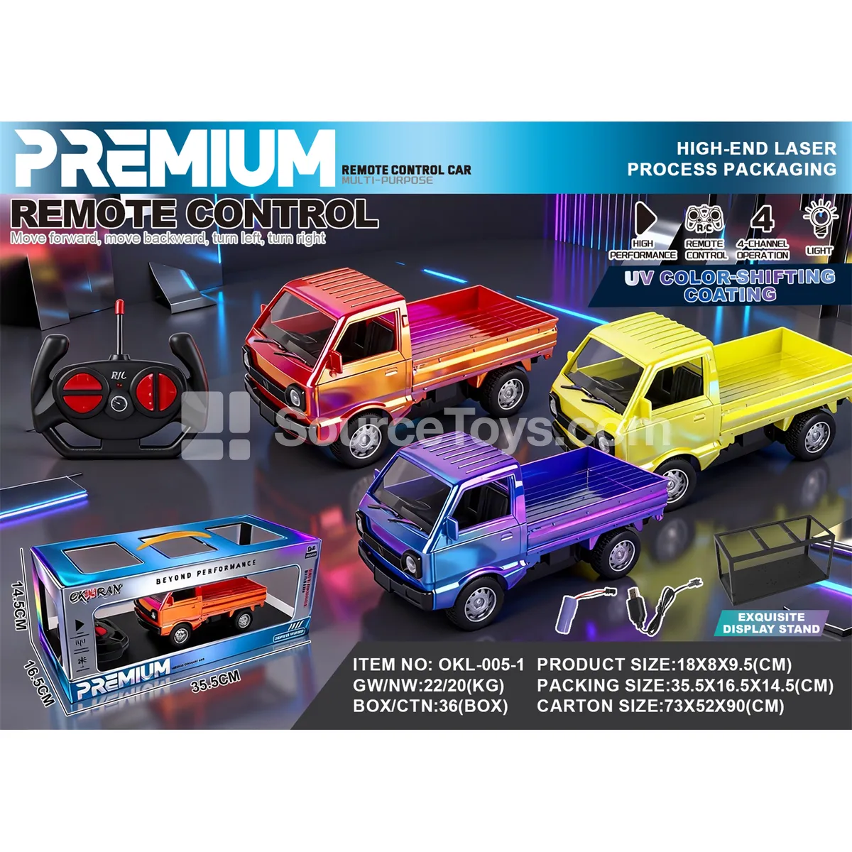 1:24 Remote Control Wuling Light Truck with UV Rainbow Plating 1:24 Remote Control Wuling Light Truck with UV Rainbow Plating