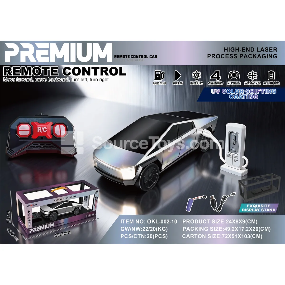1:16 Remote Control Car with Charging Station, UV Colorful Plating, Laser Silver Card Box 1:16 Remote Control Car with Charging Station, UV Colorful Plating, Laser Silver Card Box