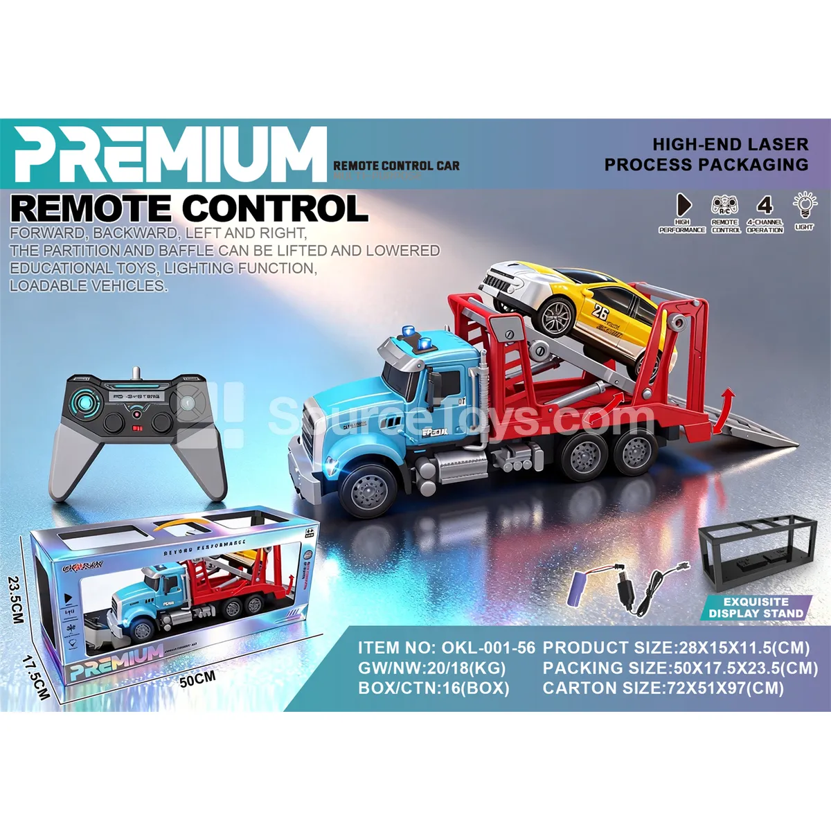 1:14 Remote Control City Transport Truck with Laser Silver Card Packaging 1:14 Remote Control City Transport Truck with Laser Silver Card Packaging