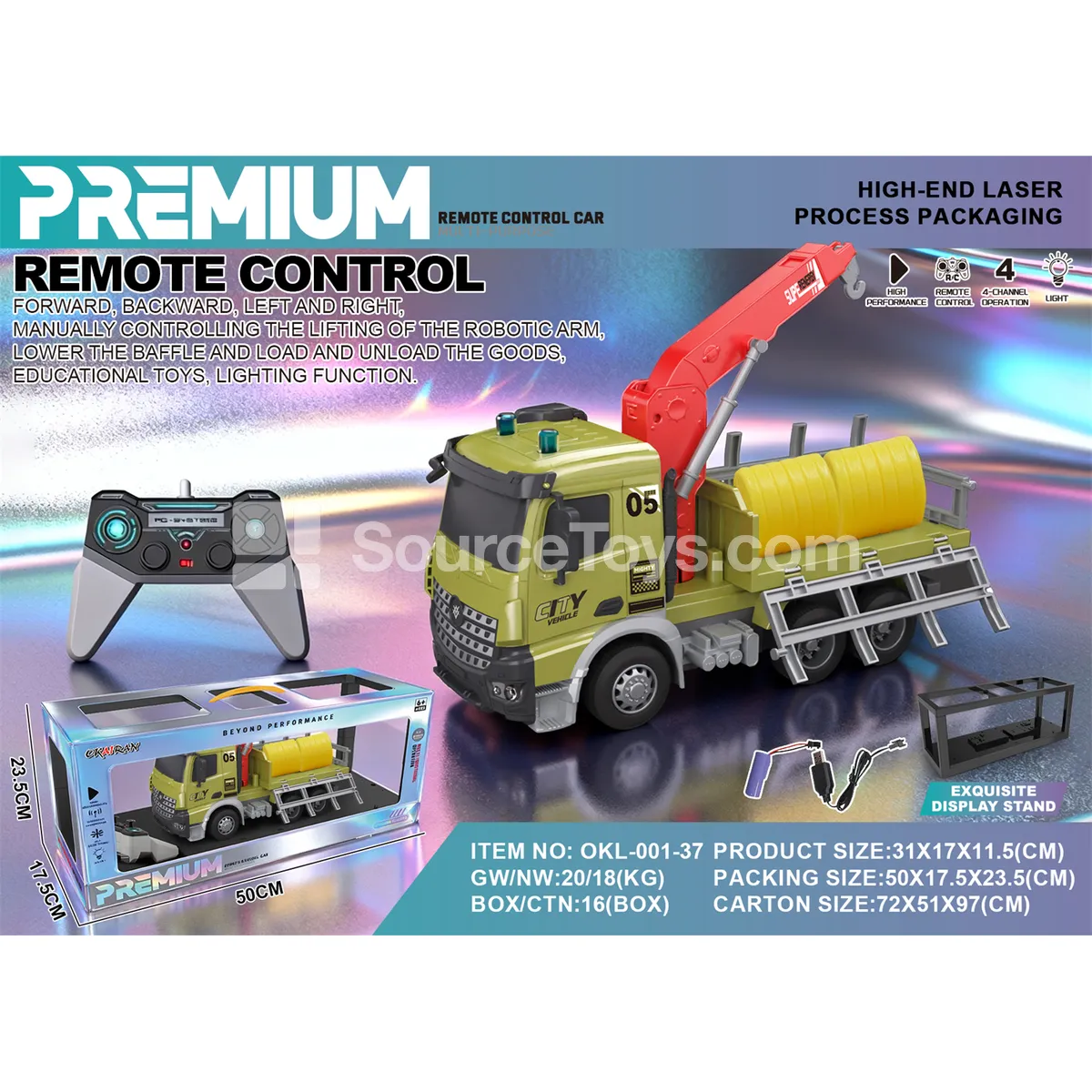 1:14 RC Forest Transporter with Laser Silver Card Box (OKL-001-37) 1:14 RC Forest Transporter with Laser Silver Card Box (OKL-001-37)