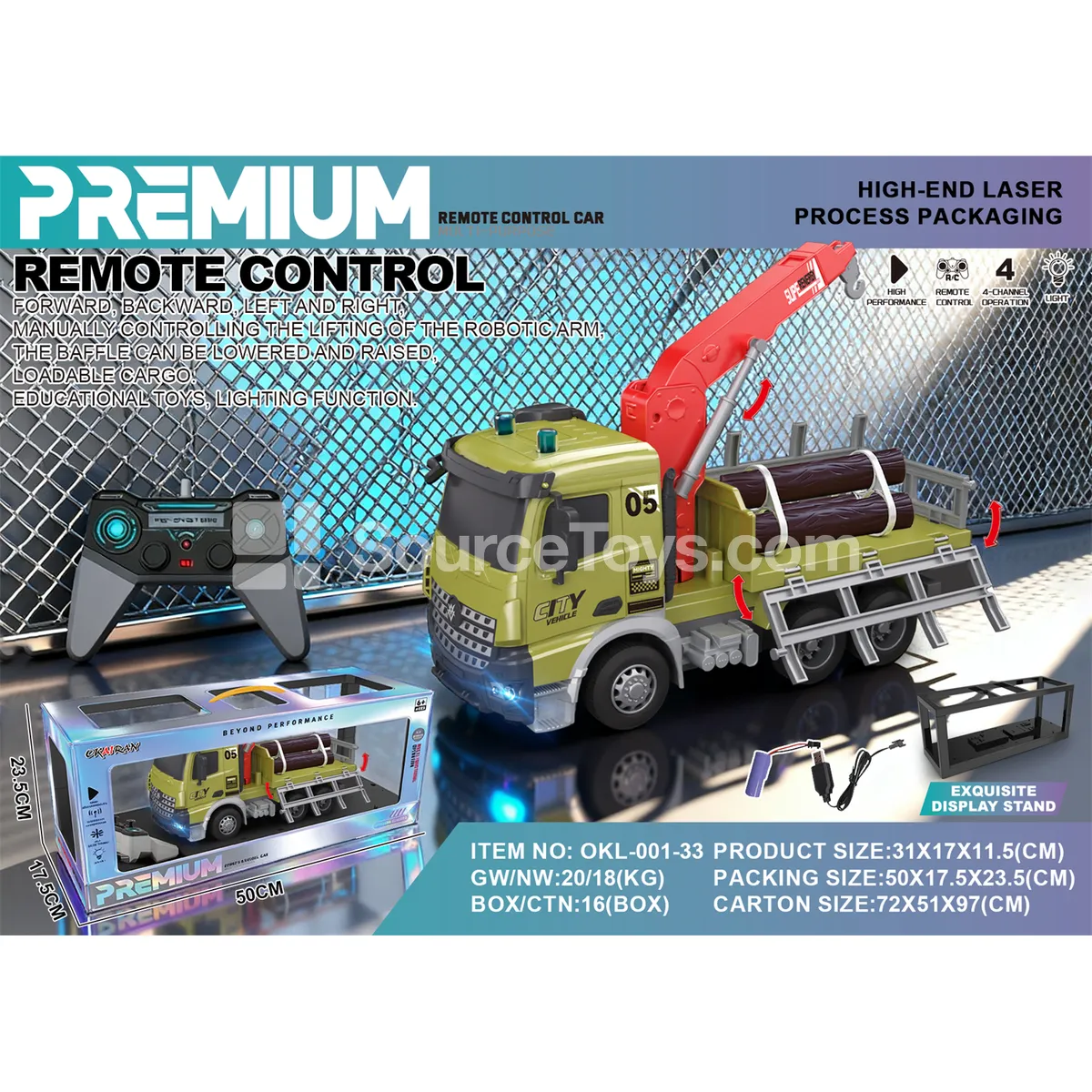 1:14 RC Forest Transport Truck with Laser Silver Card Box 1:14 RC Forest Transport Truck with Laser Silver Card Box