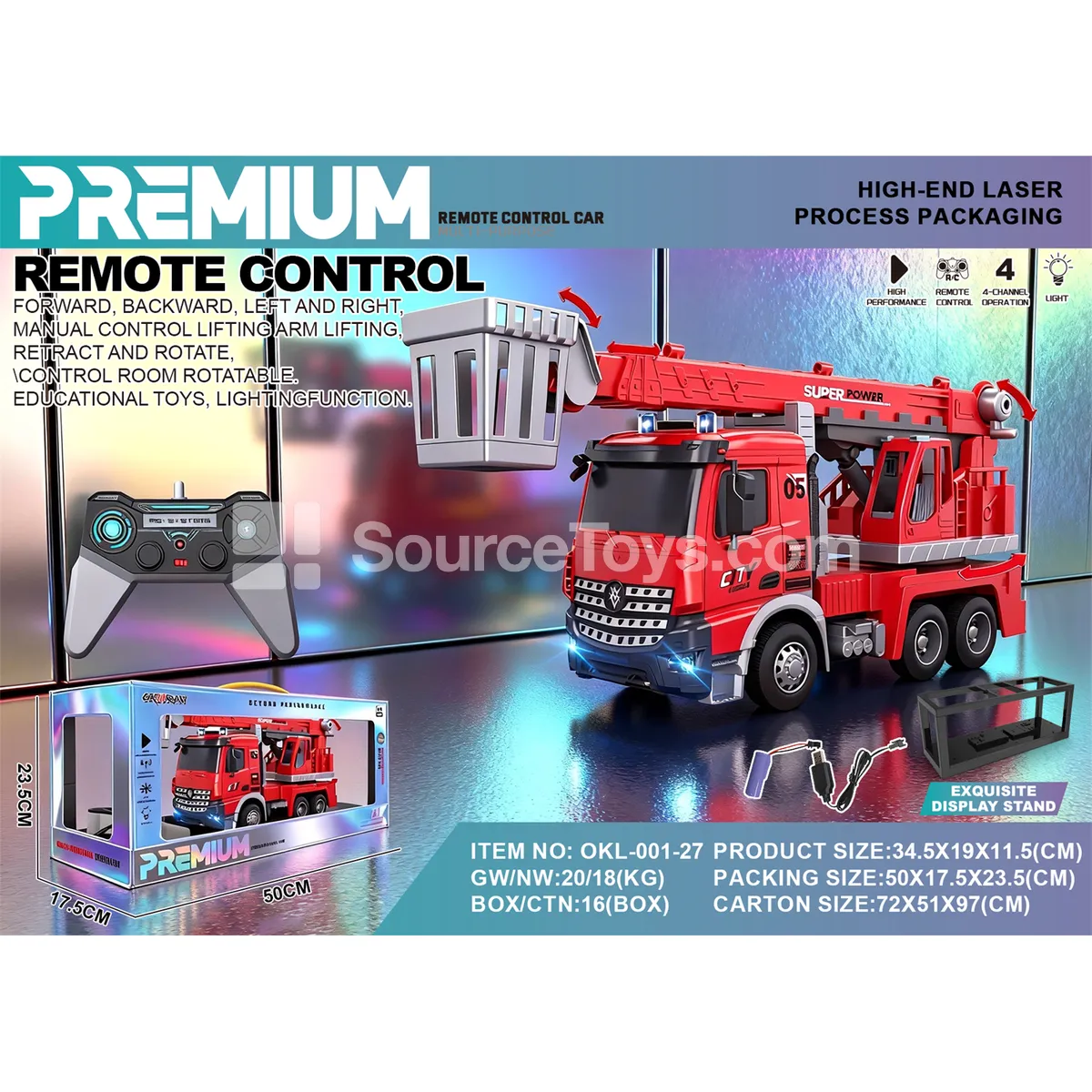 1:14 Remote Control City Fire Truck (OKL-001-27) 1:14 Remote Control City Fire Truck (OKL-001-27)