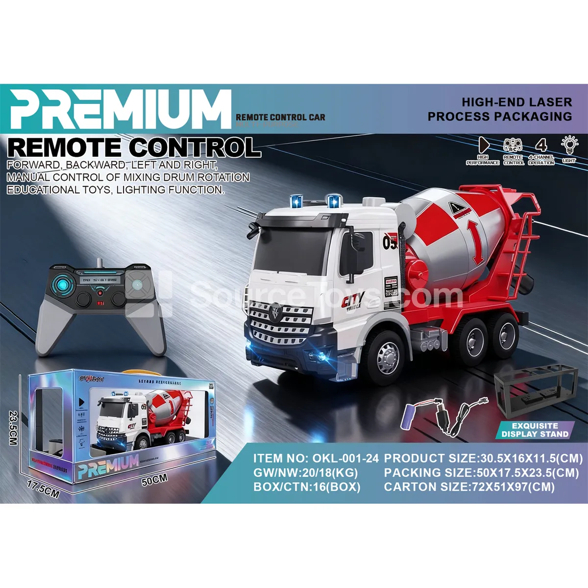 1:14 City Fire Truck RC Vehicle (OKL-001-24) 1:14 City Fire Truck RC Vehicle (OKL-001-24)