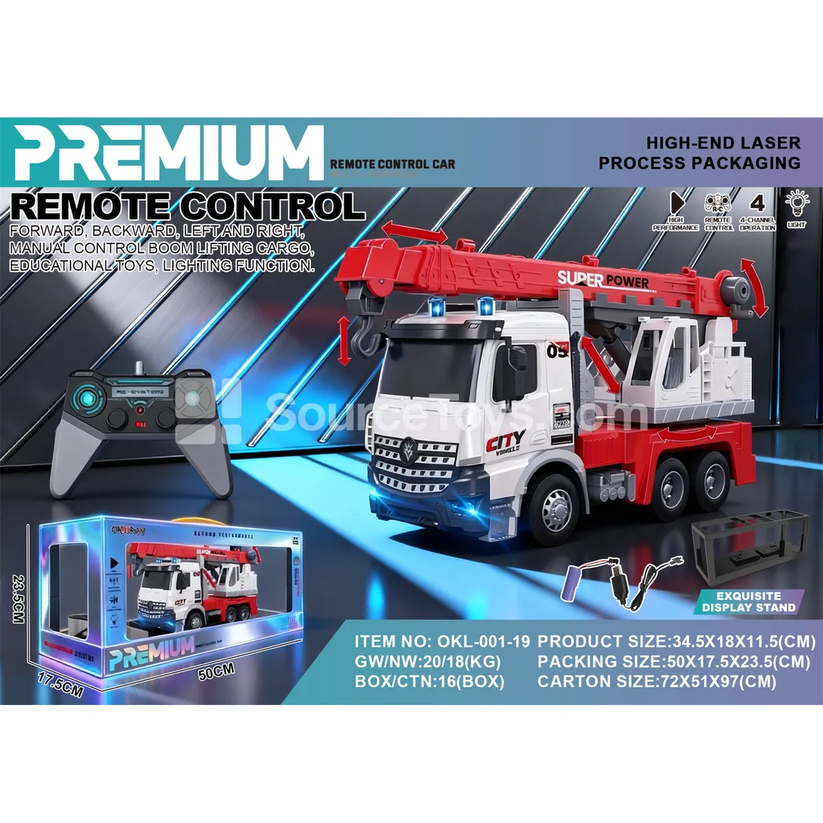 1:14 Remote Control City Fire Truck, Laser Silver Gift Box 1:14 Remote Control City Fire Truck, Laser Silver Gift Box