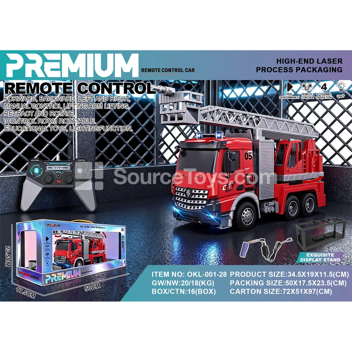 1:14 City Fire Remote Control Truck Laser Silver Gift Box 1:14 City Fire Remote Control Truck Laser Silver Gift Box