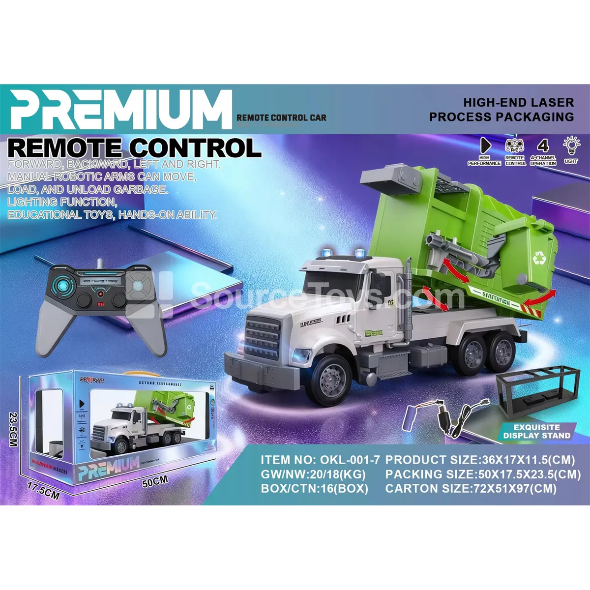 1:14 Remote Control Sanitation Truck (OKL-001-7) 1:14 Remote Control Sanitation Truck (OKL-001-7)