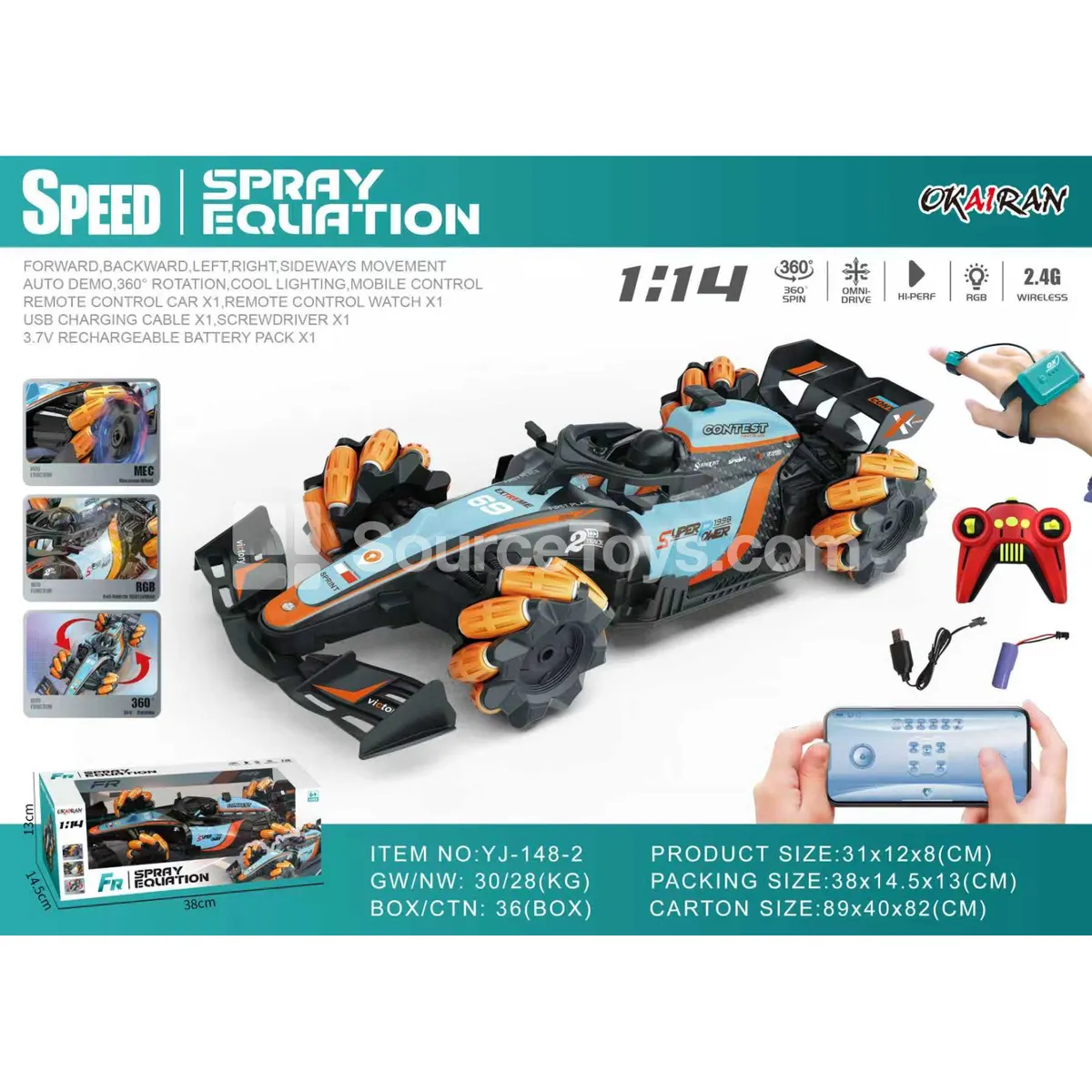 1:14 F1 Remote Control Racing Car with Side Driving 1:14 F1 Remote Control Racing Car with Side Driving