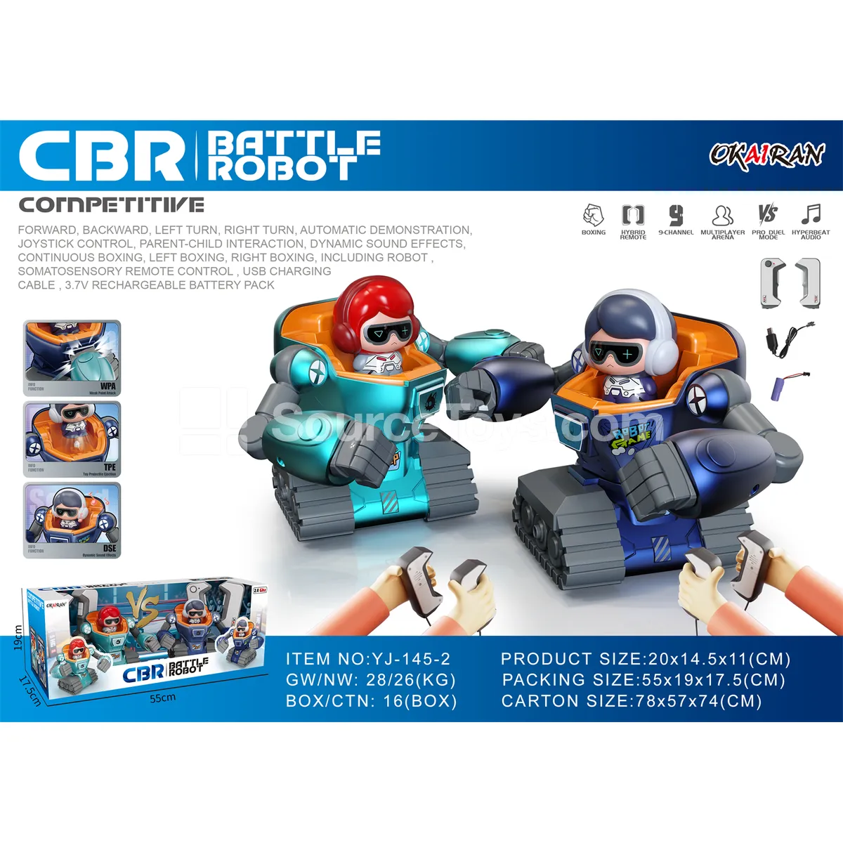 2.4G Interactive Battle Robot Vehicle Set  Dual Player with Motion Control