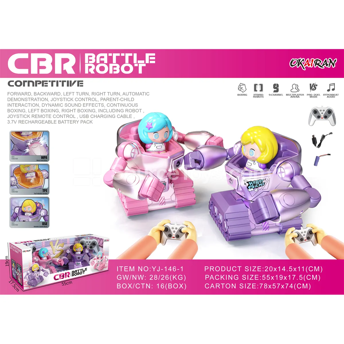 2.4G Remote Control Battle Robot 2-Pack (Dual Player, Remote Controlled)