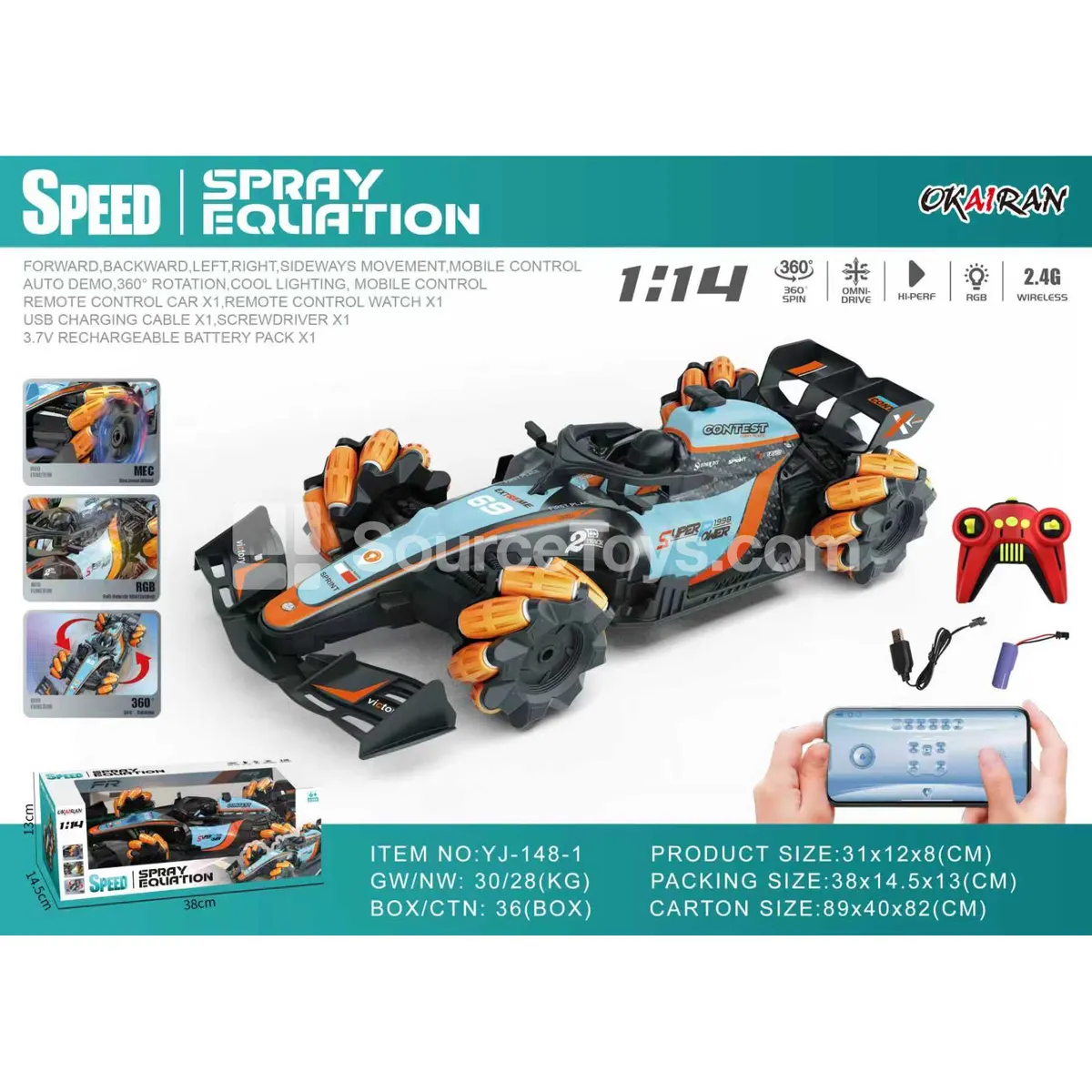 1:14 F1 Side-Moving Remote Control Racing Car 1:14 F1 Side-Moving Remote Control Racing Car