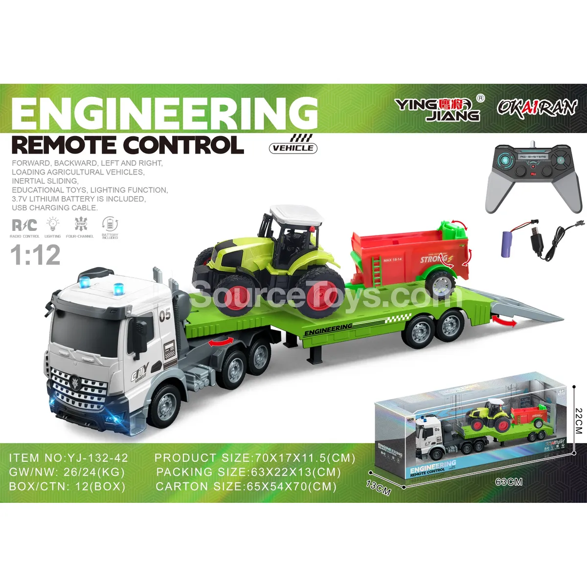 1:12 Multifunctional 4-Channel RC Truck with Trailer 1:12 Multifunctional 4-Channel RC Truck with Trailer