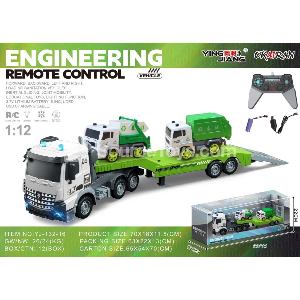 1:12 Multi-Function 4-Channel RC Carrier Truck with Inertia Engineering Vehicles, Battery Included 1:12 Multi-Function 4-Channel RC Carrier Truck with Inertia Engineering Vehicles, Battery Included