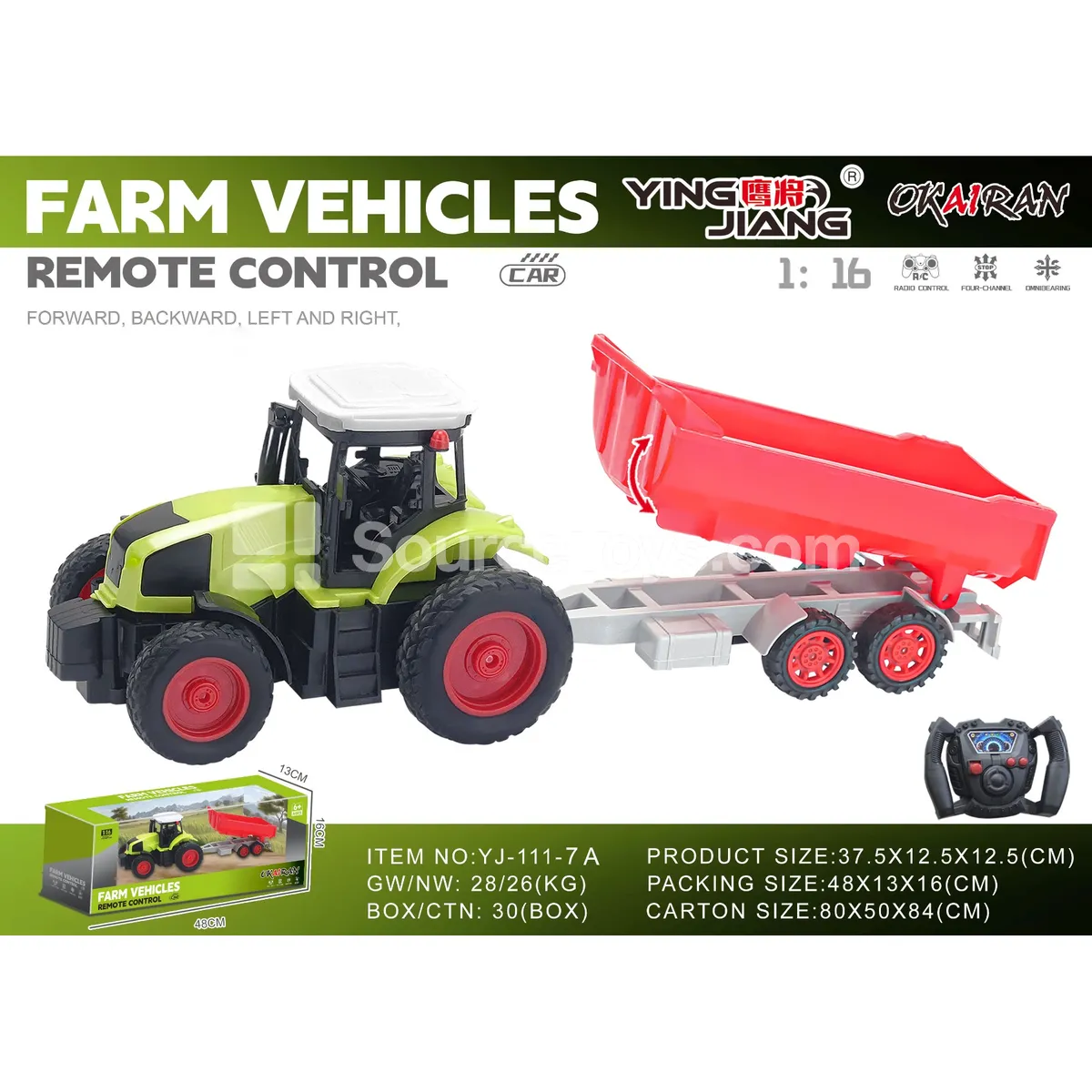 1:16 27MHz 4-Channel Farm Vehicle (Battery Not Included)