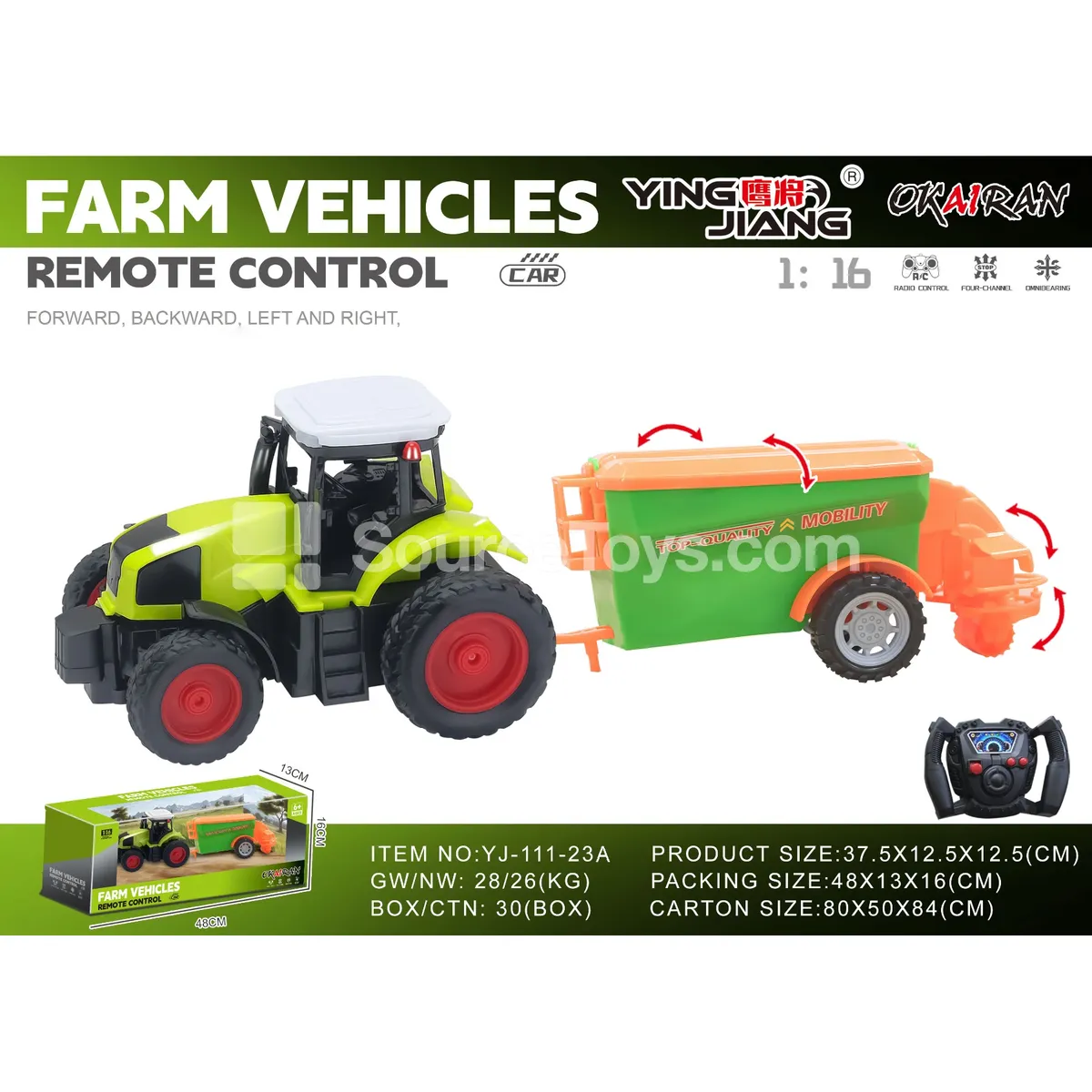1:16 27MHz 4-Channel Farm Truck (Battery Not Included) 1:16 27MHz 4-Channel Farm Truck (Battery Not Included)