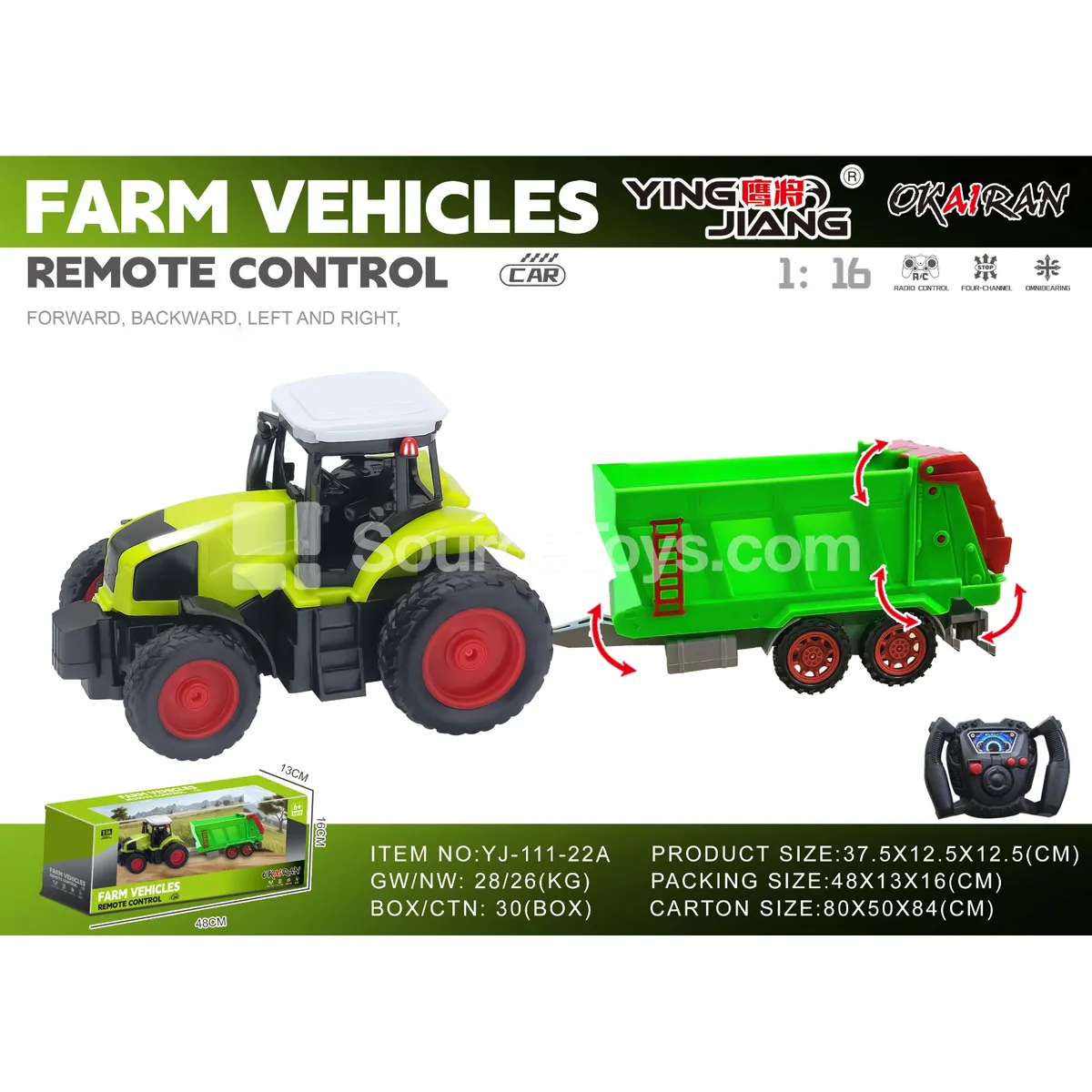 1:16 27MHz 4-Channel Farm Truck (Battery Not Included) 1:16 27MHz 4-Channel Farm Truck (Battery Not Included)