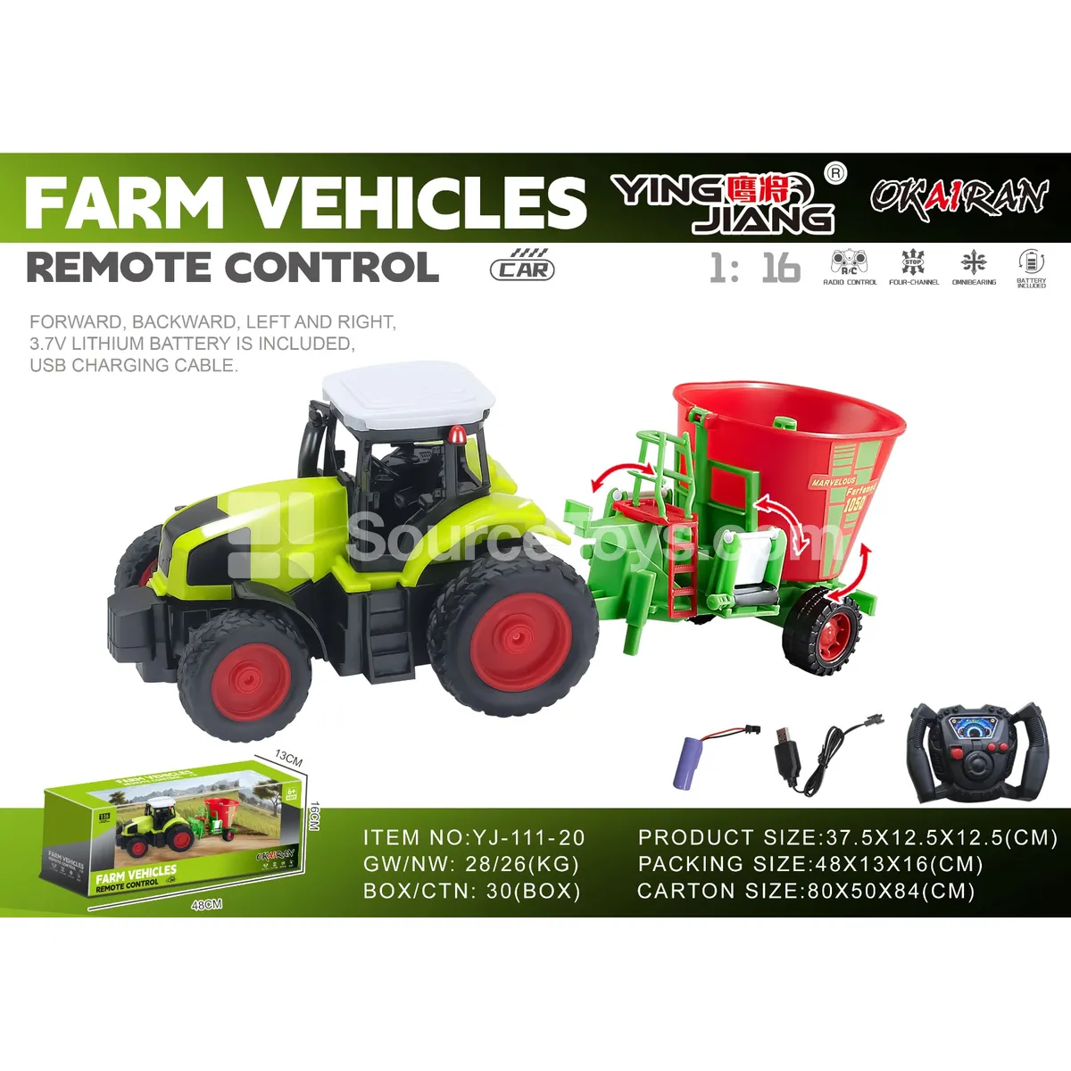 1:16 27MHz 4-Channel Farm Truck (Battery Included)