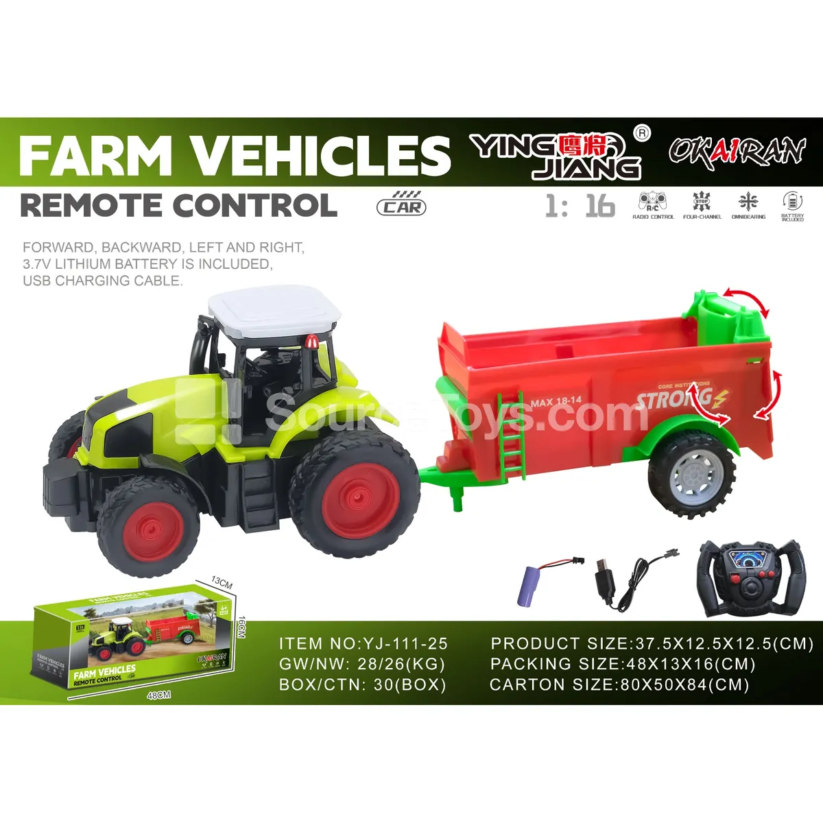 1:16 27MHz 4-Channel Farm Vehicle with Battery