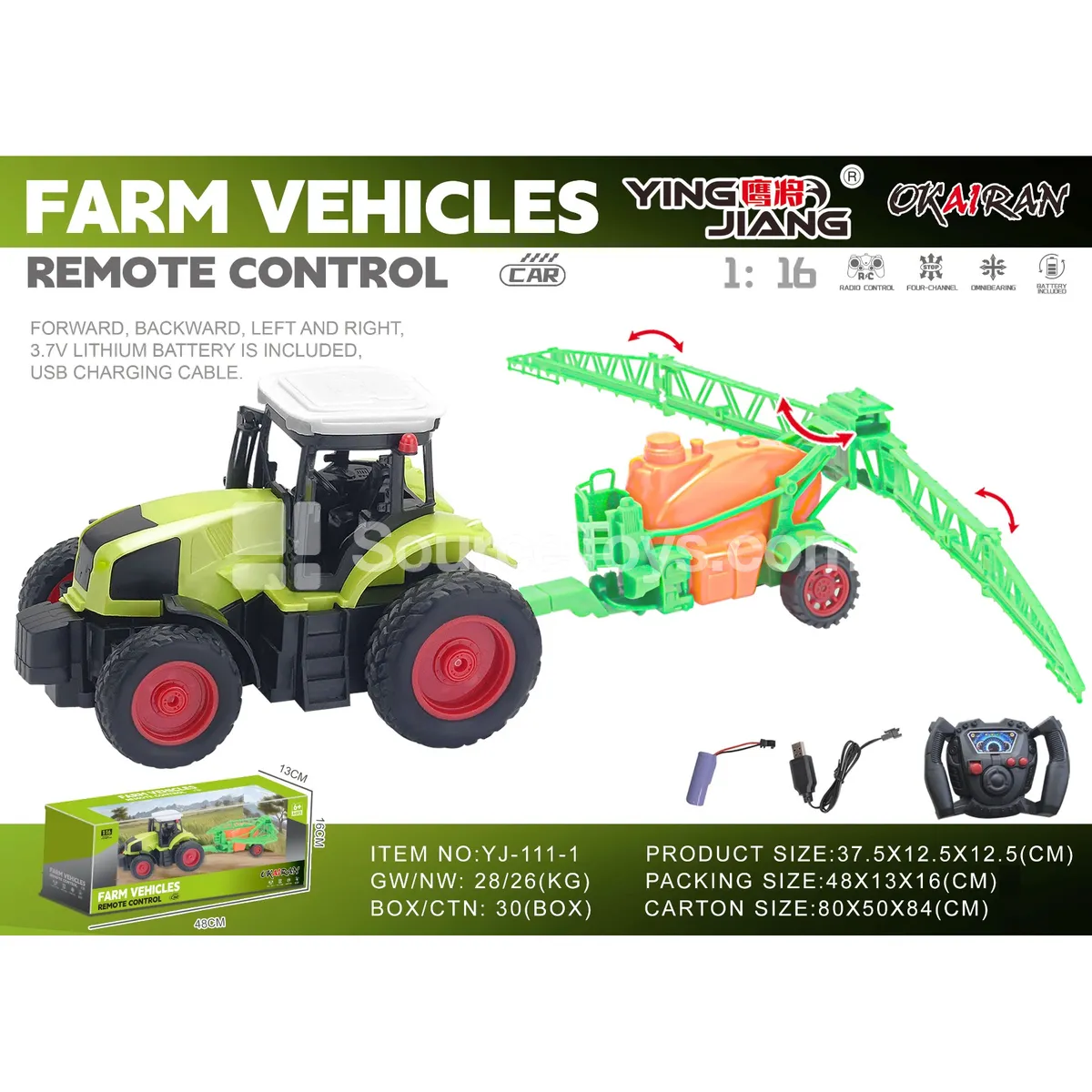 1:16 27MHz 4-Channel Farm Truck (with Battery)
