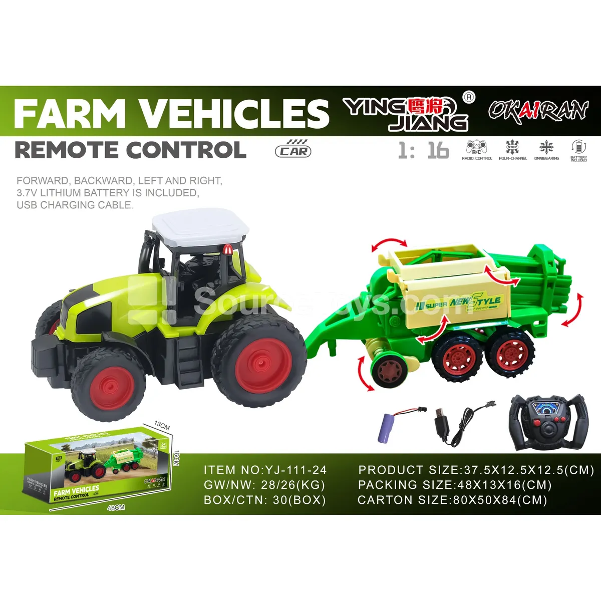 1:16 4-Channel 27MHz Farm Truck (Battery Included)