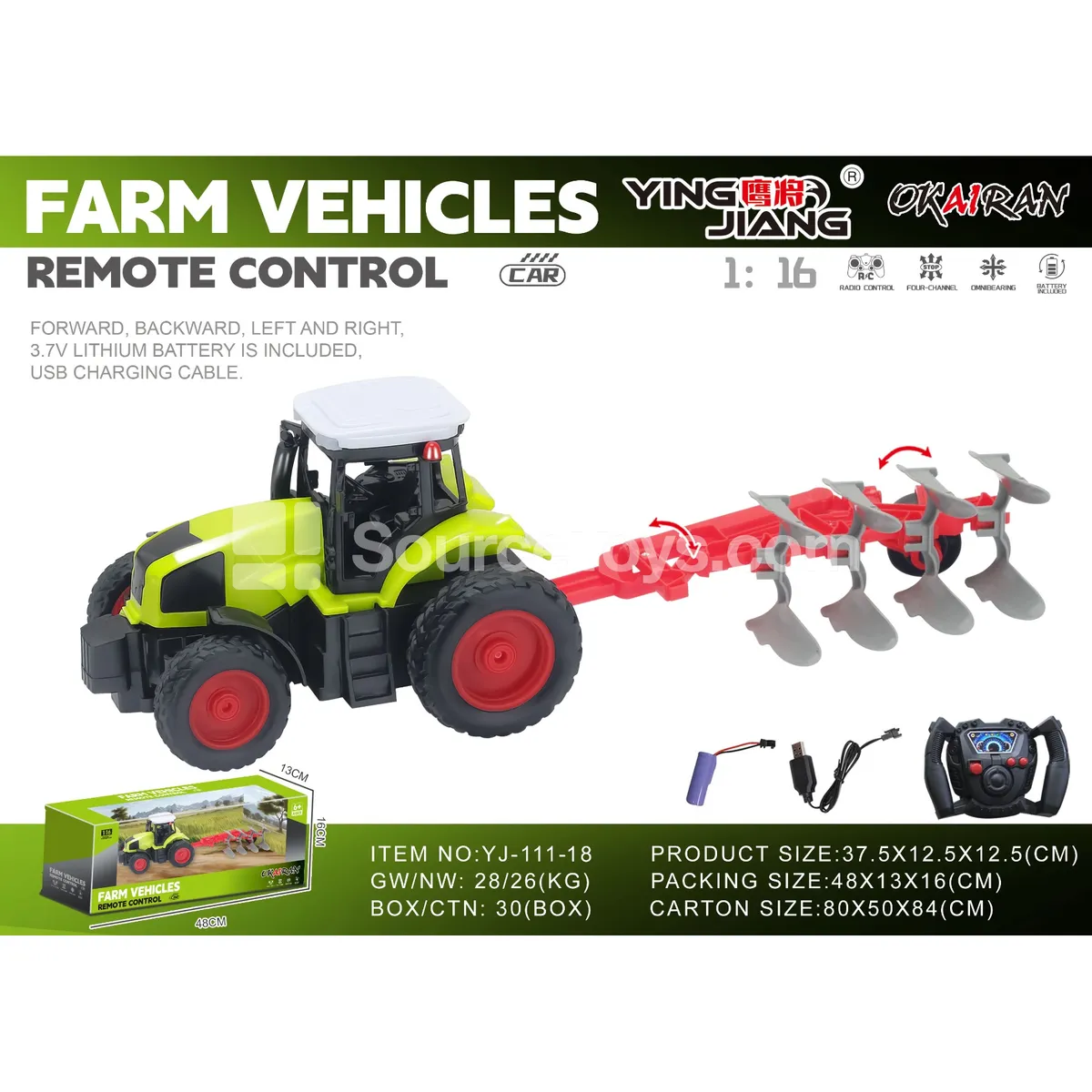 1:16 27MHZ 4-Channel Farm Truck (Battery Included)