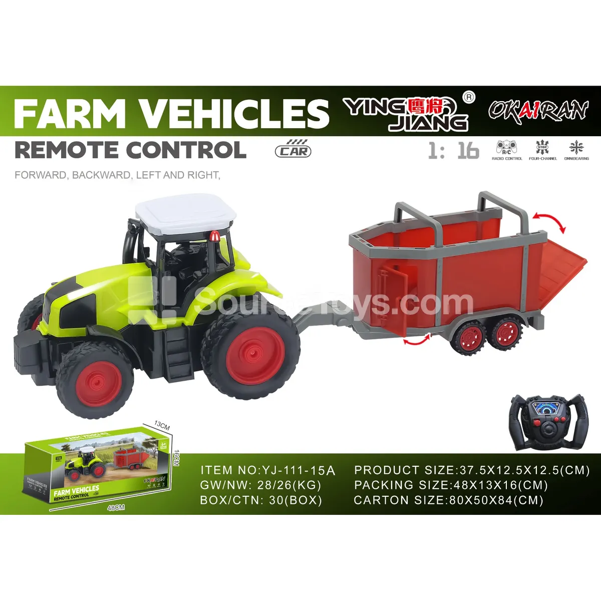1:16 27MHz 4-Channel Farm Truck (Battery Not Included)