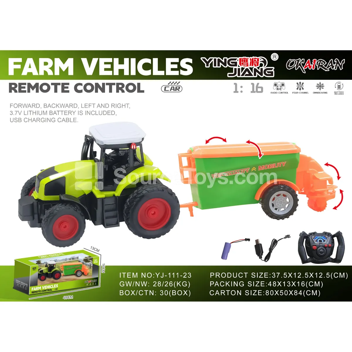 1:16 27MHz 4-Channel Farm Truck with Battery