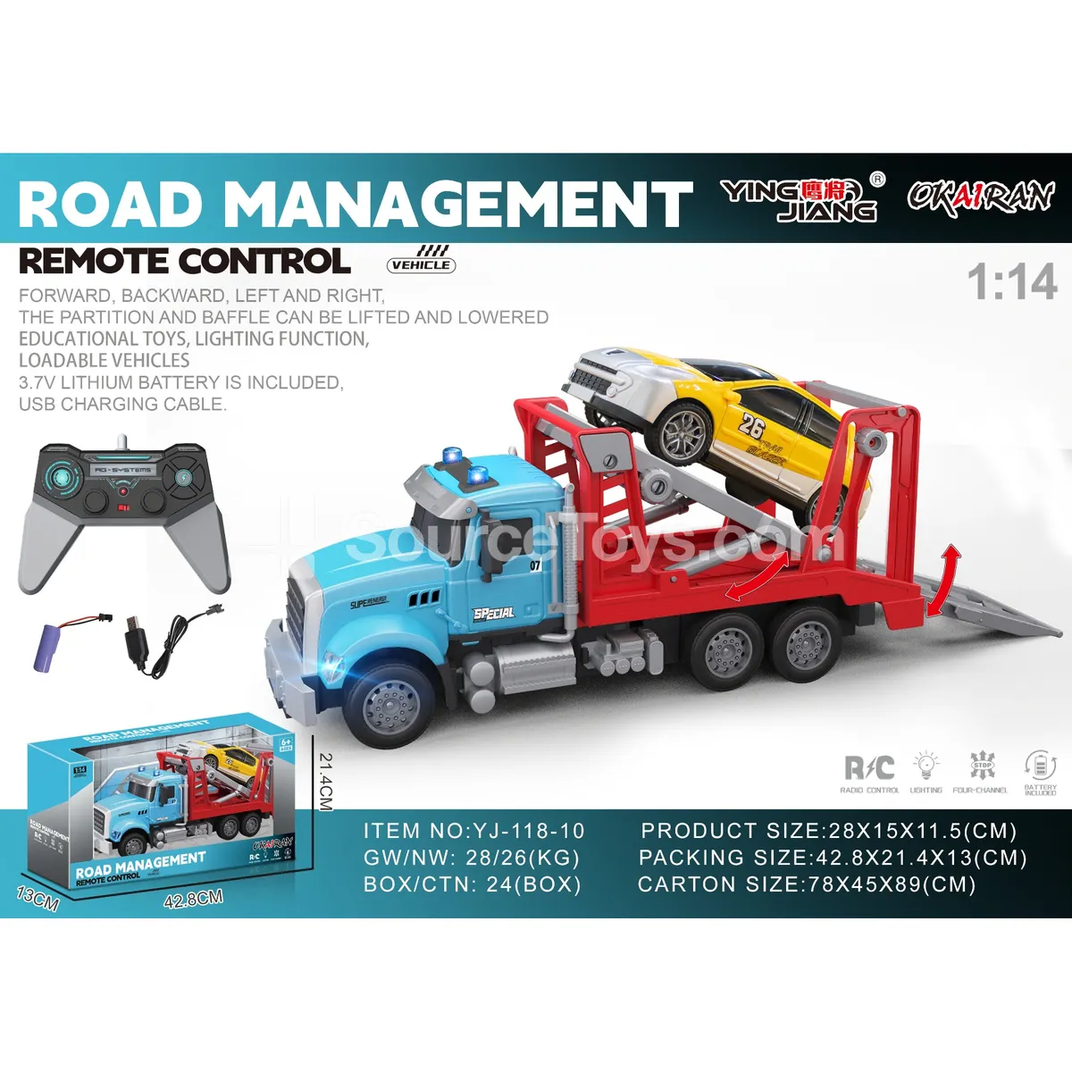 1:14 Multi-Function 4-Channel RC Engineering Loader Truck (Battery Included) 1:14 Multi-Function 4-Channel RC Engineering Loader Truck (Battery Included)
