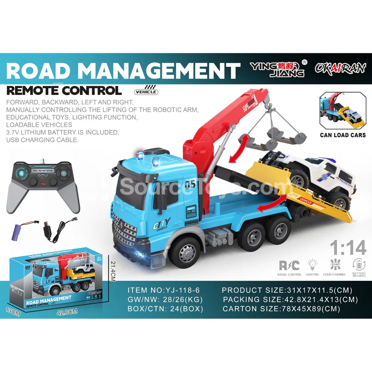 1:14 4-Channel Remote Control Engineering Crane Truck 1:14 4-Channel Remote Control Engineering Crane Truck