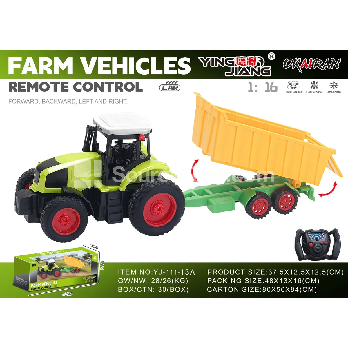 1:16 27MHz 4-Channel Farm Truck (Battery Not Included)
