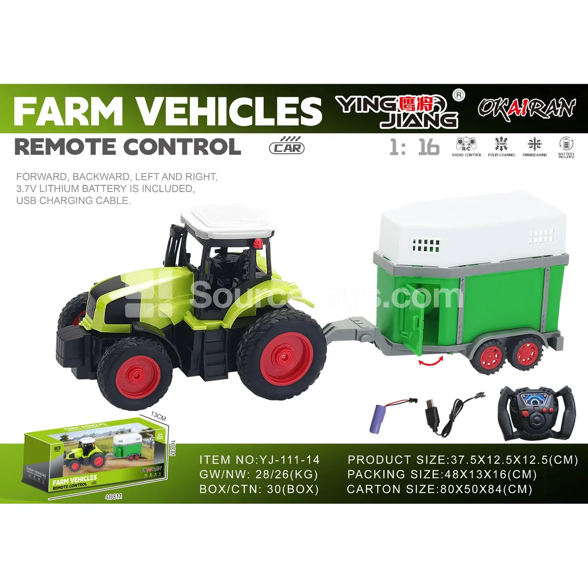 1:16 27MHz 4-Channel Farm Truck with Battery